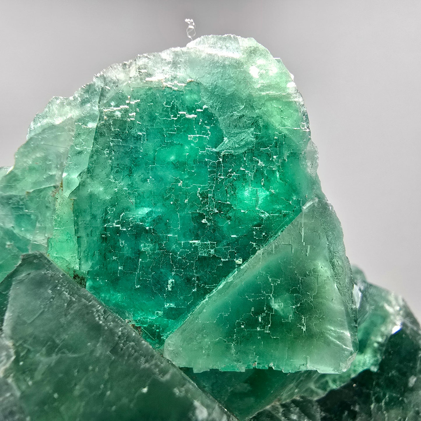Große Phantom Fluorit Würfel Stufe grün parkettiert Okorusu, Namibia 133*95*40mm