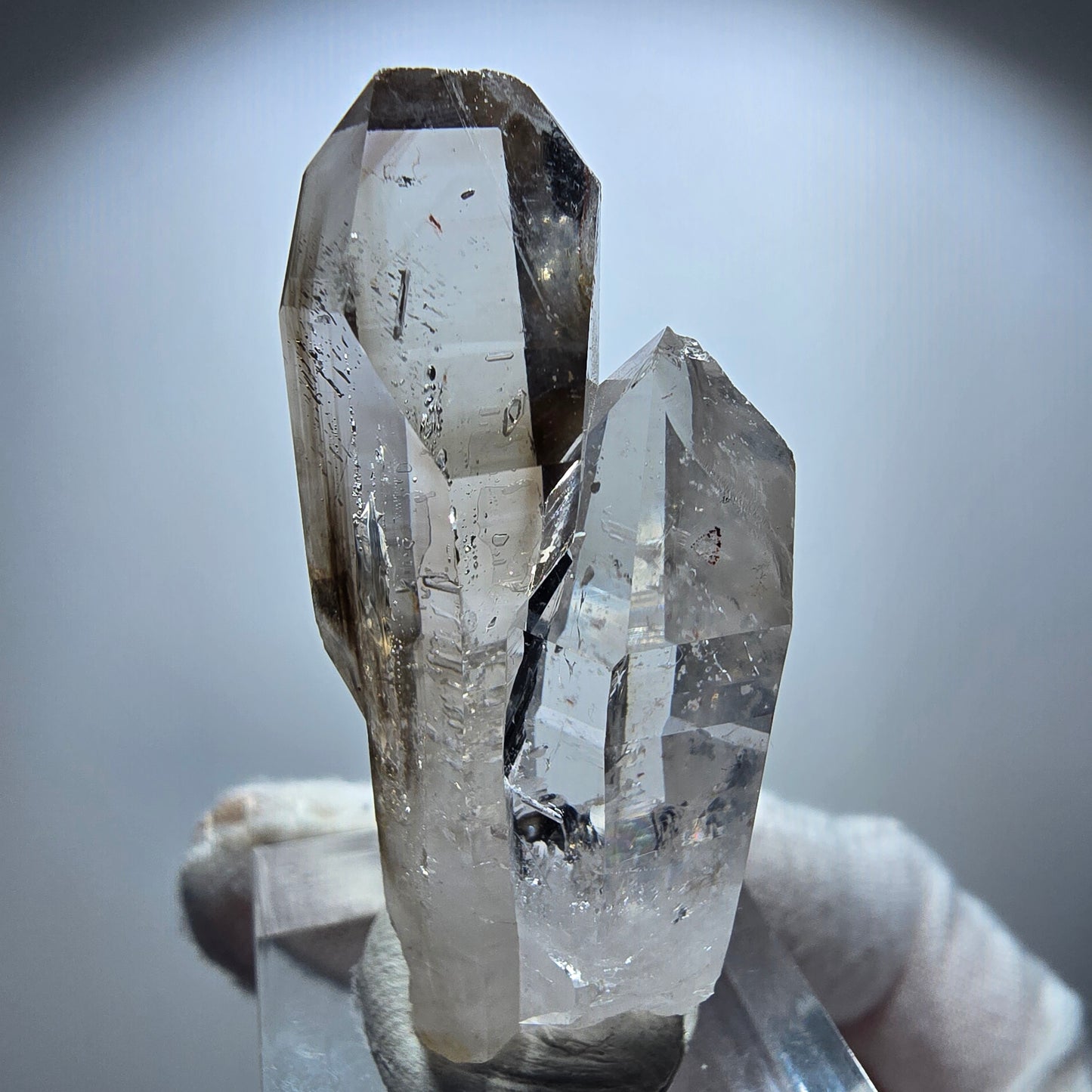 Klare Phantom Rauchquarz Zepter Stufe Goboboseb, Namibia 45*21*17mm