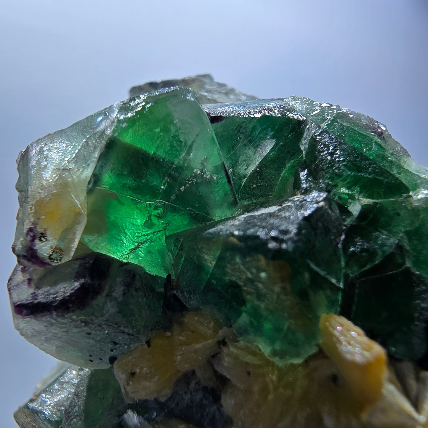 Phantom Fluorit Würfel, Rauchquarz, Schörl Turmalin, Hyalit Erongo, Namibia 66*49*37mm