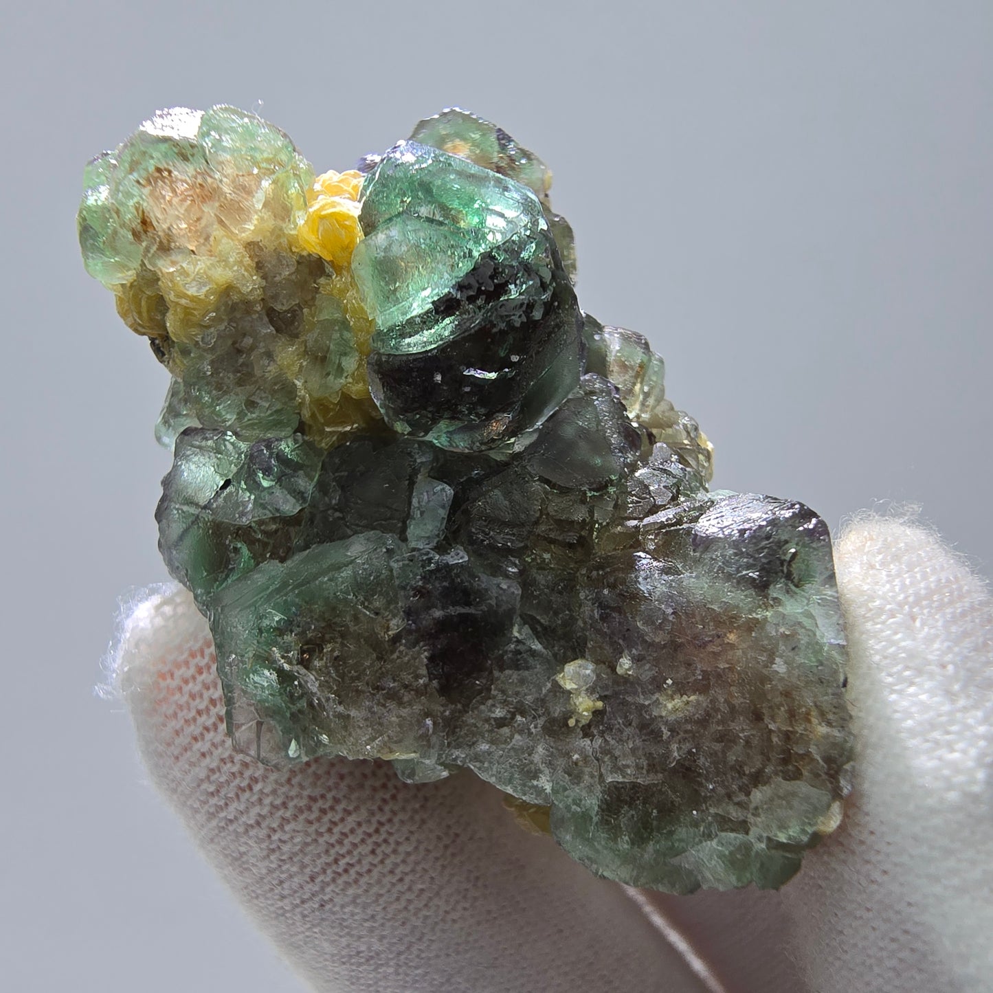 Phantom Fluorit Würfel Schörl Turmalin Muskovit Stufe Erongo, Namibia 47*26*28mm