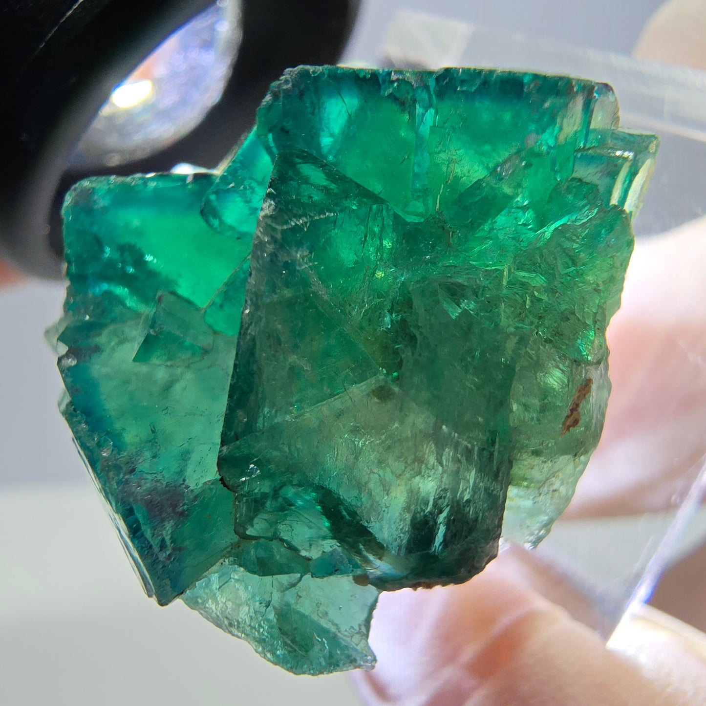 Phantom Fluorit Würfel Stufe, grün parkettiert Okorusu, Namibia 27*27*17mm