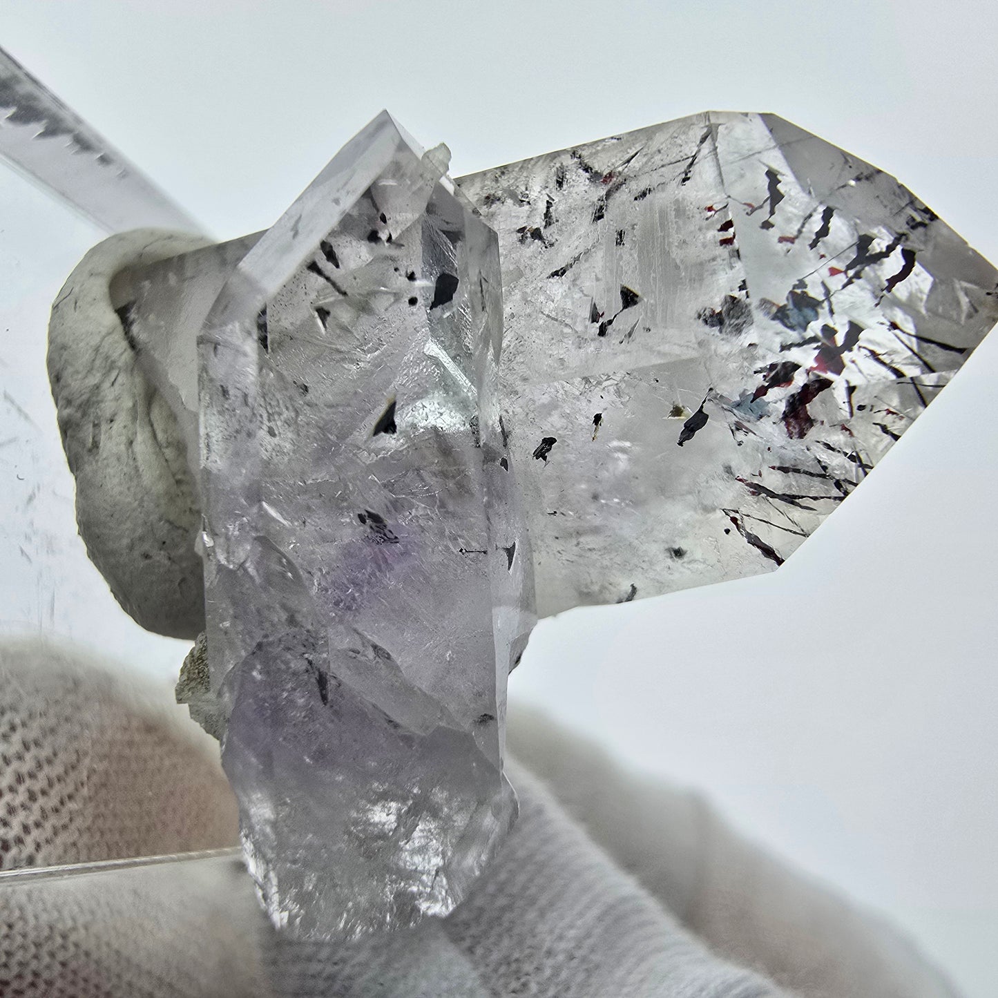 Harlekin Phantom Amethyst mit Analcim Streep Mine Goboboseb Namibia 33*24*20mm