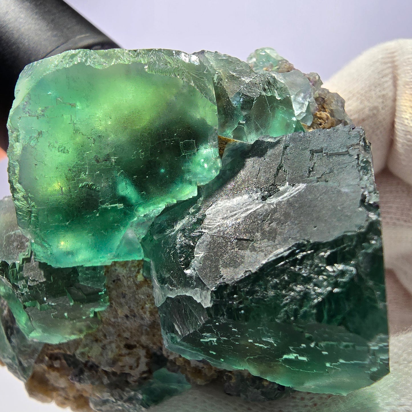 Rare Phantom Fluorite Cube Specimen Parquetted Green Okorusu Namibia 72*60*45mm