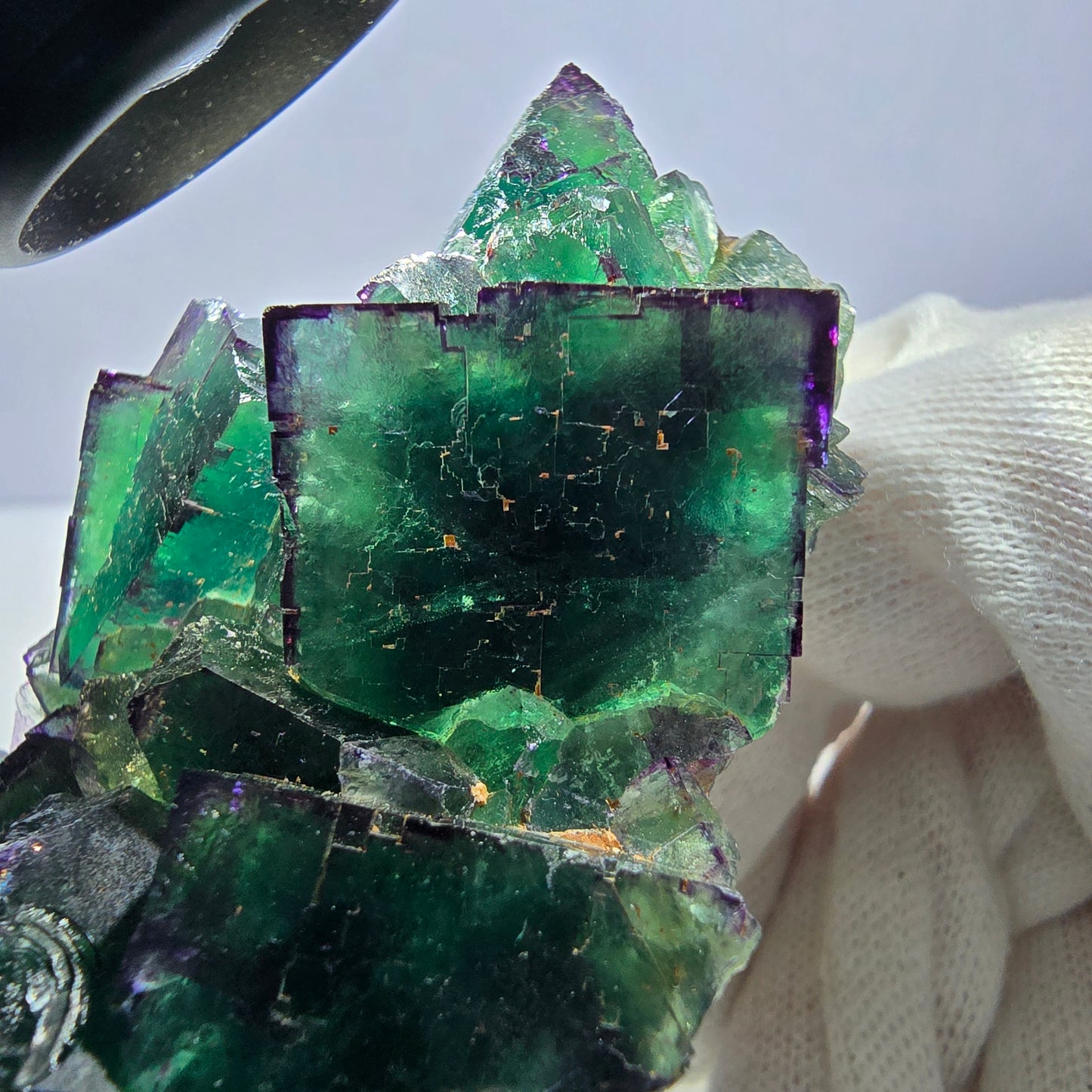 Phantom Fluorit Würfel Stufe, parkettiert grün lila Okorusu, Namibia 79*54*31mm