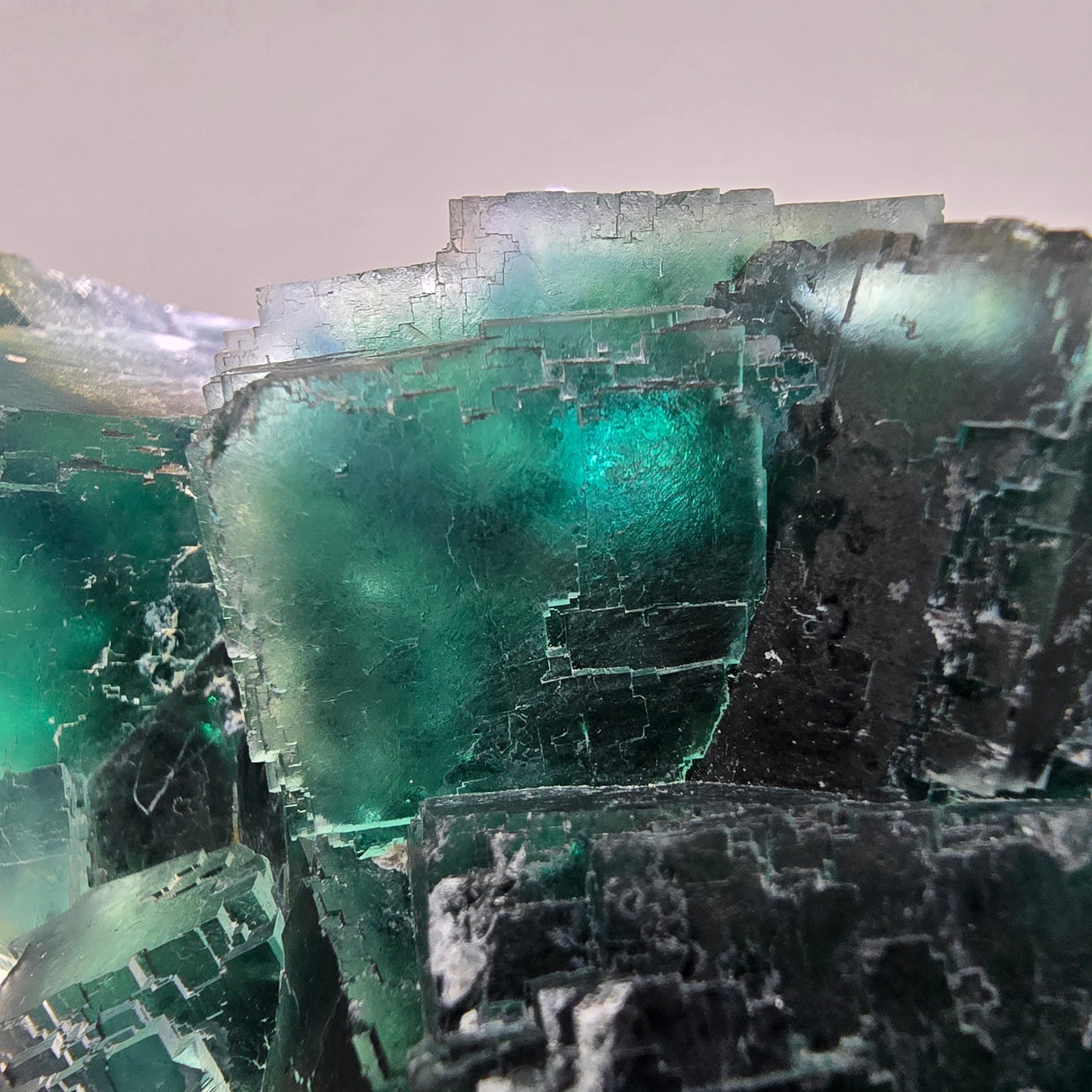 Große Phantom Fluorit Würfel Stufe grün Okorusu, Namibia 97*92*67mm Sammlung
