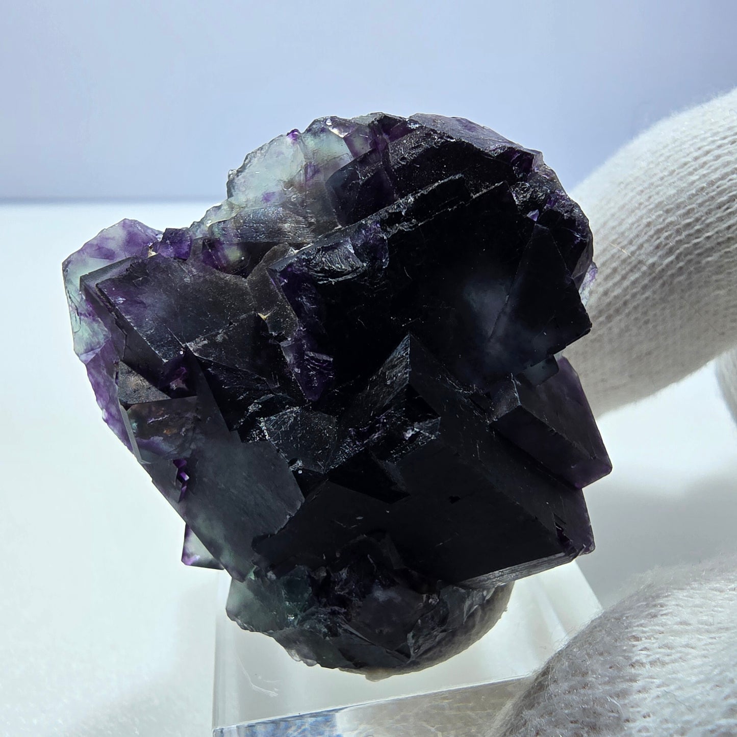 Rare Phantom Fluorite Cube Specimen zonal green purple Okorusu, Namibia 40*39*21mm