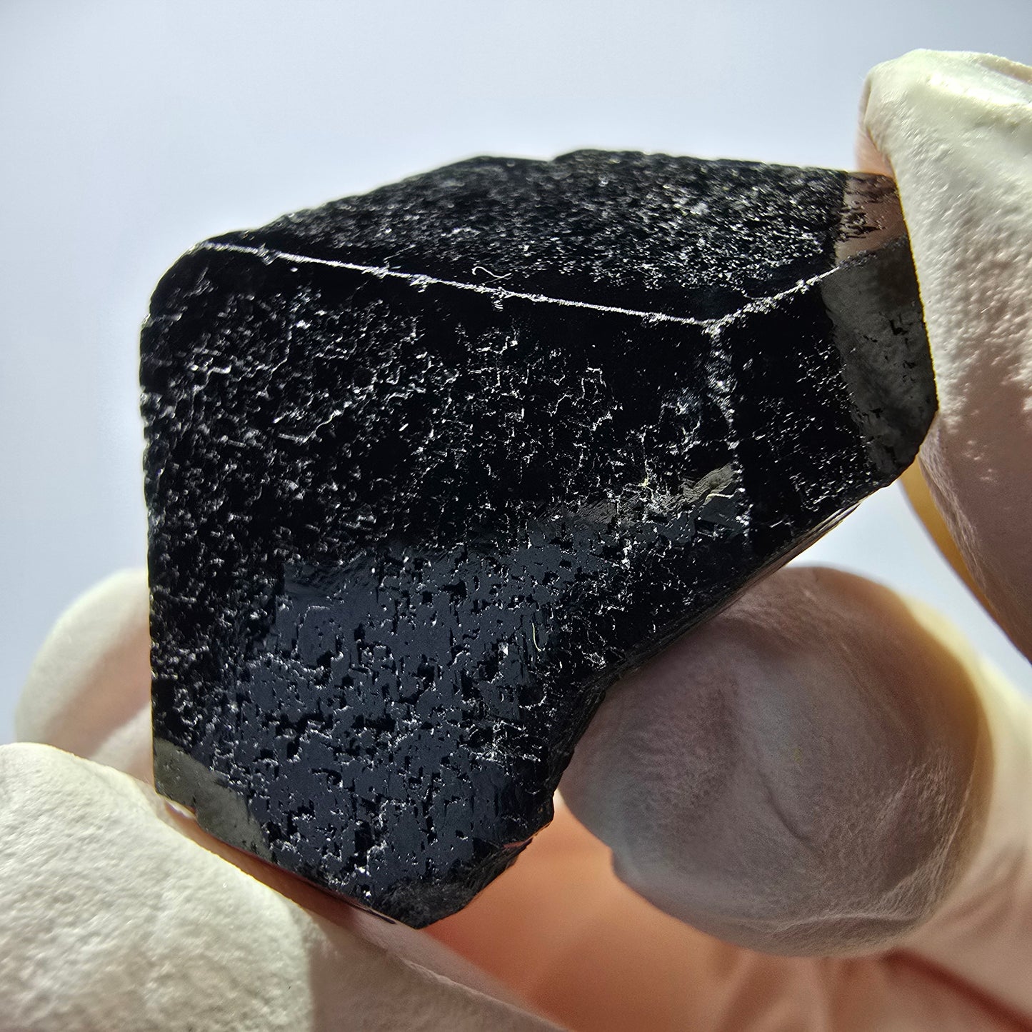 Cristal de tourmaline Schorl étoilée rare, Erongo noir, Namibie, 29 x 27 x 17 mm