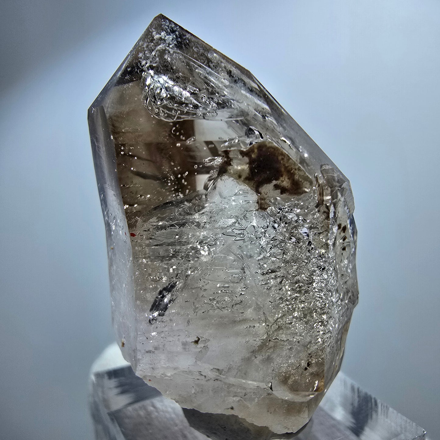Sceptre en quartz fumé fantôme Enhydro, 1x Bubble Goboboseb, Namibie 44 x 28 x 23 mm
