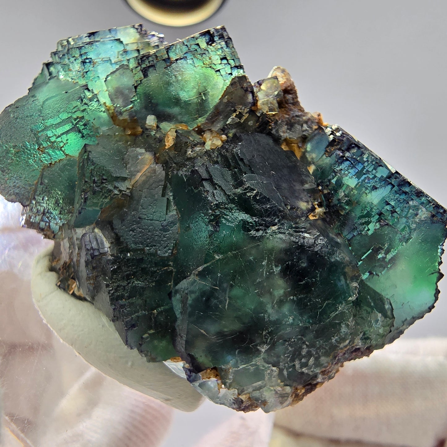 Phantom Fluorit Würfel Stufe grün lila gelb gestuft Okorusu, Namibia 55*33*32mm