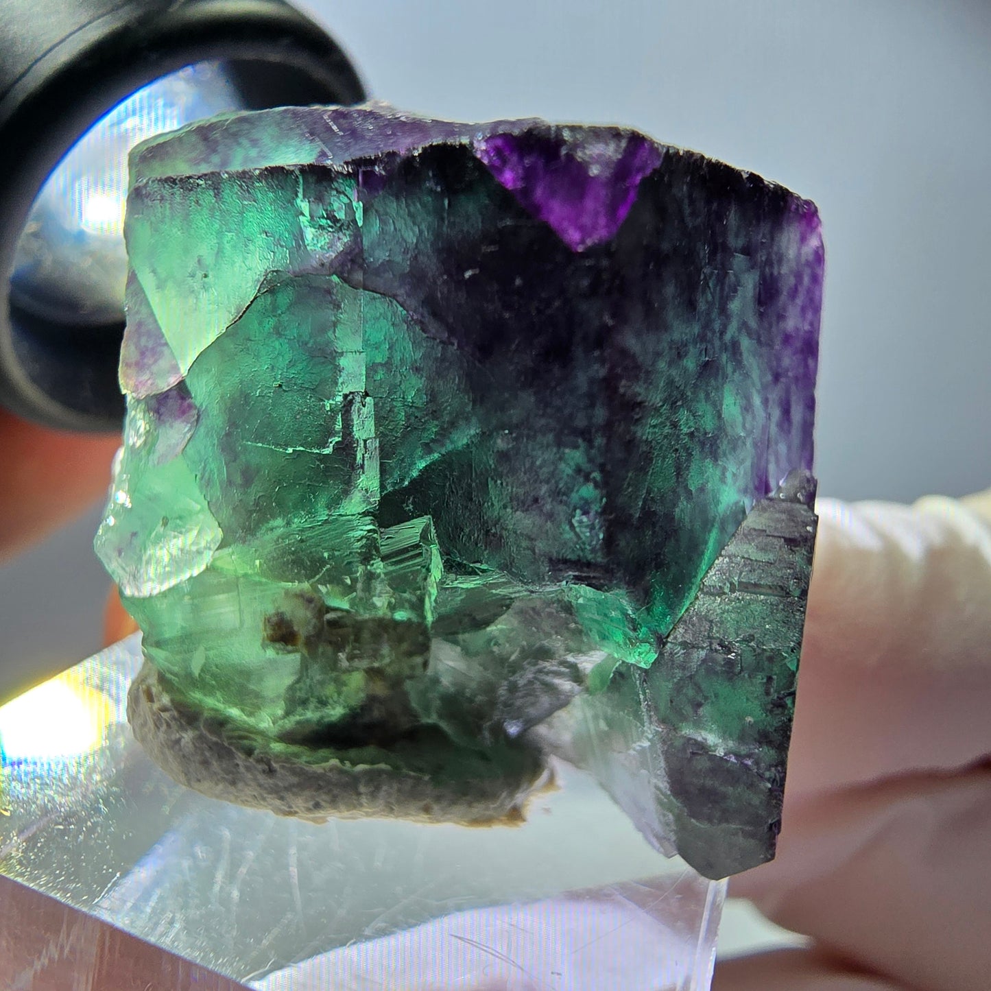 Rare Fluorite Cube Specimen, green purple Okorusu, Namibia 34*32*23mm