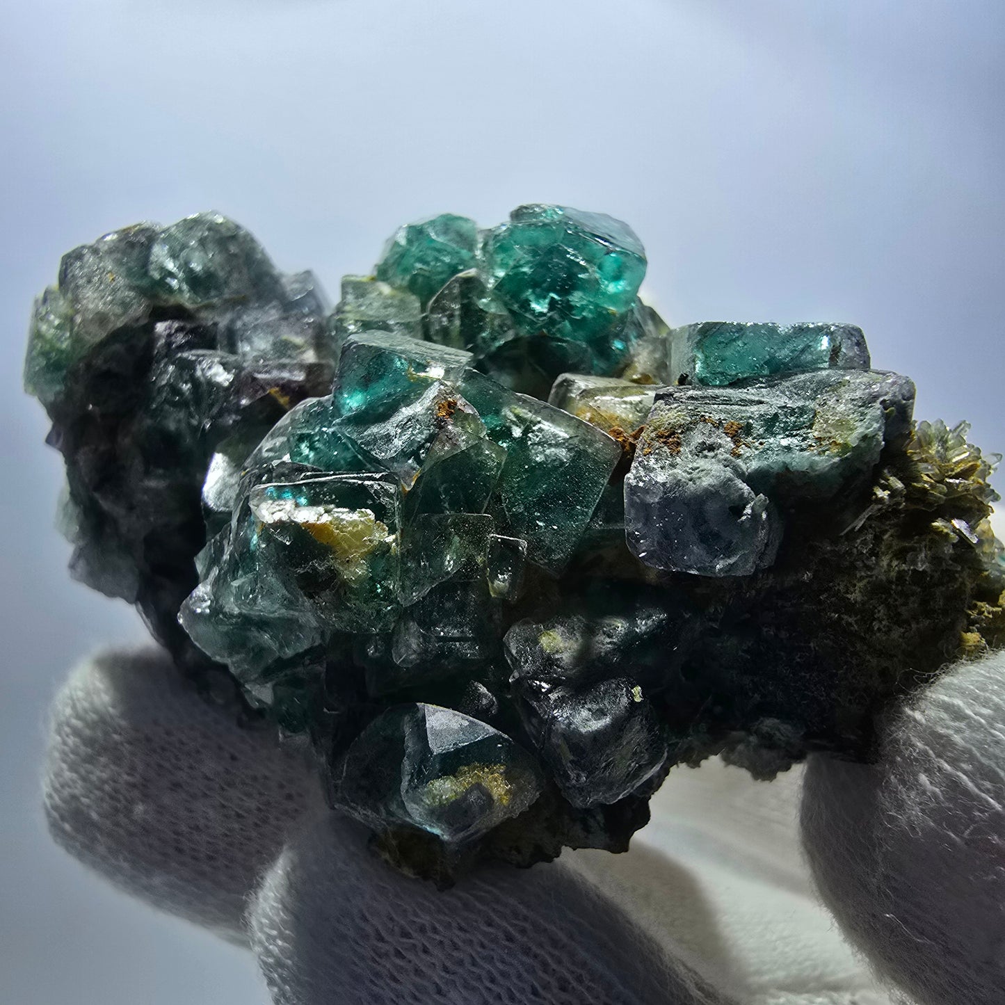 Cube de fluorite fantôme zonal, spécimen de tourmaline Schorl, Erongo, Namibie, 66 x 49 x 33 mm