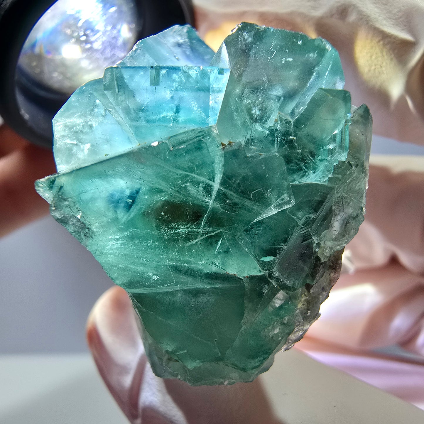 Spécimen de cube de fluorite fantôme, parquet vert Okorusu, Namibie 37 x 30 x 27 mm