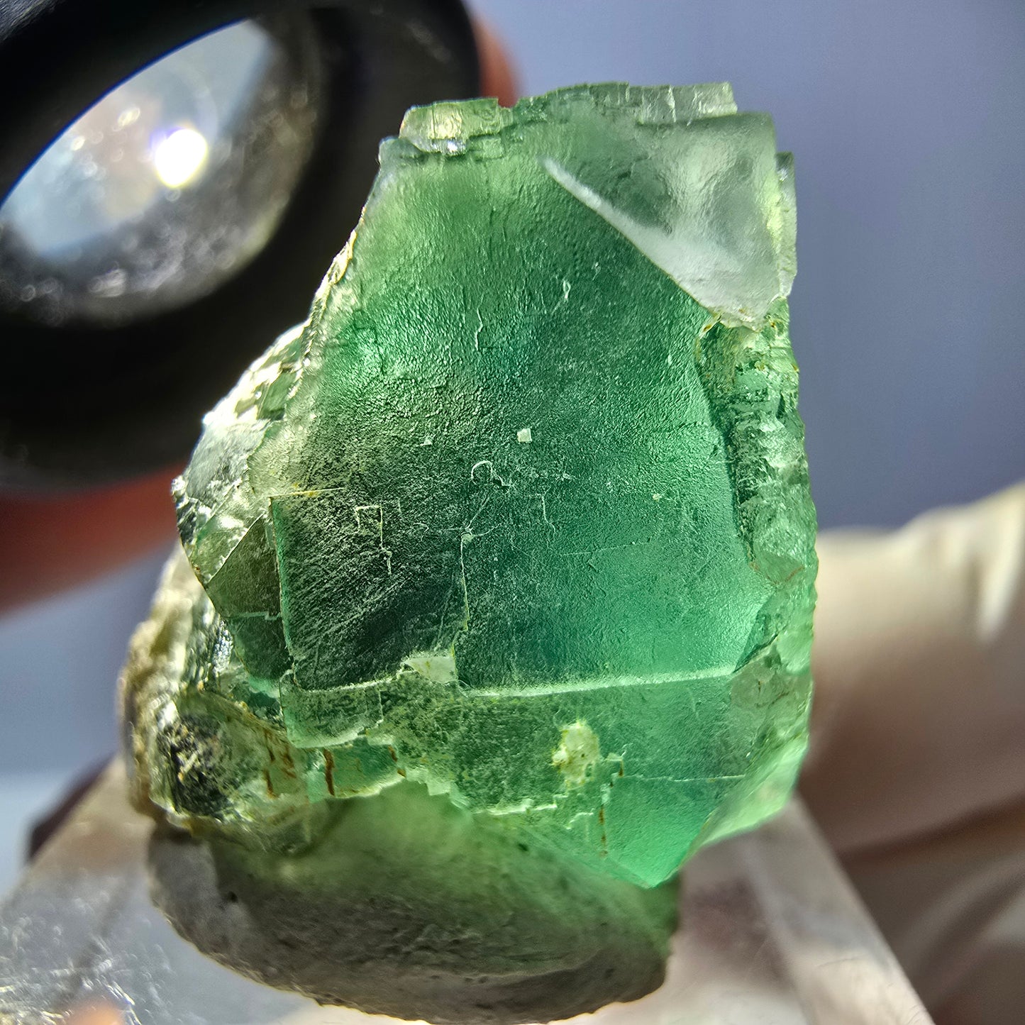 Seltene Phantom Fluorit Würfel Stufe, grün Okorusu, Namibia 25*23*22mm