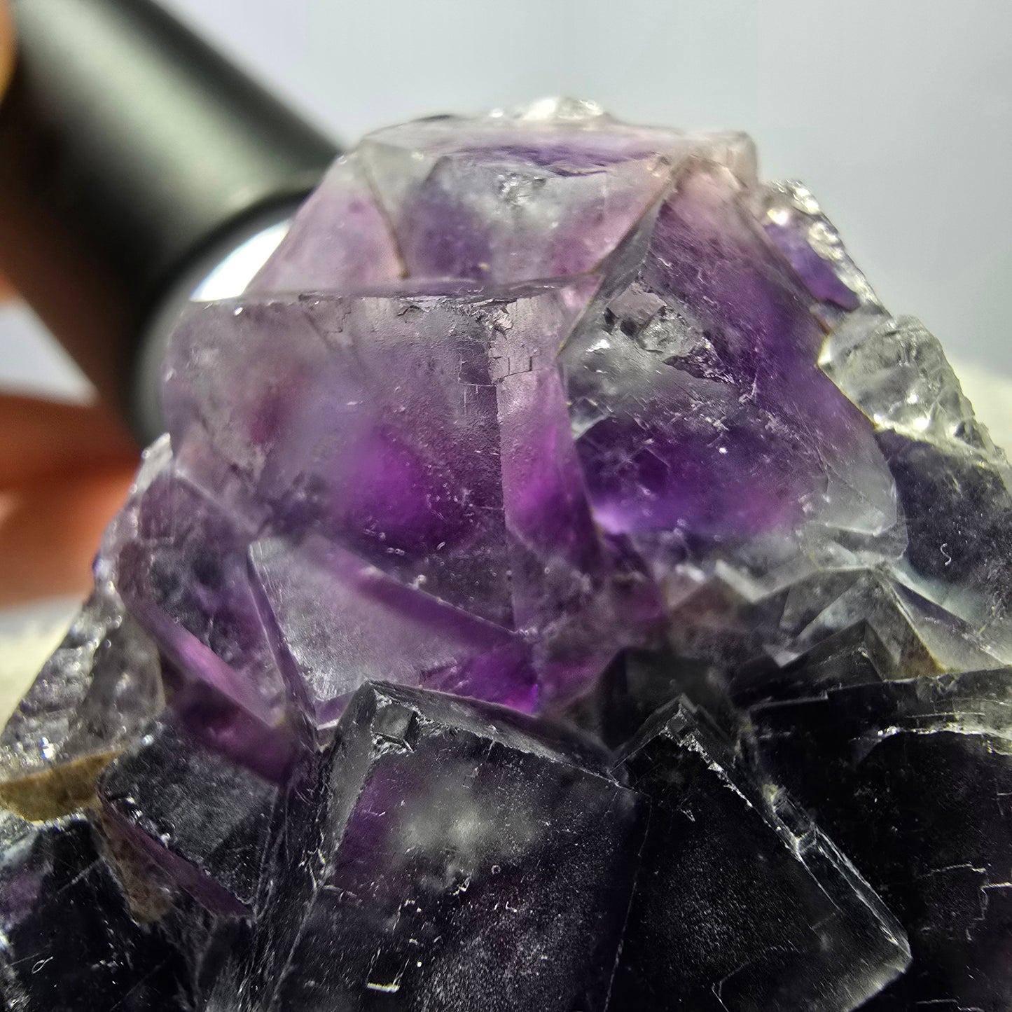 Seltene Phantom Fluorit Würfel Stufe, lila Okorusu, Namibia 48*39*16mm