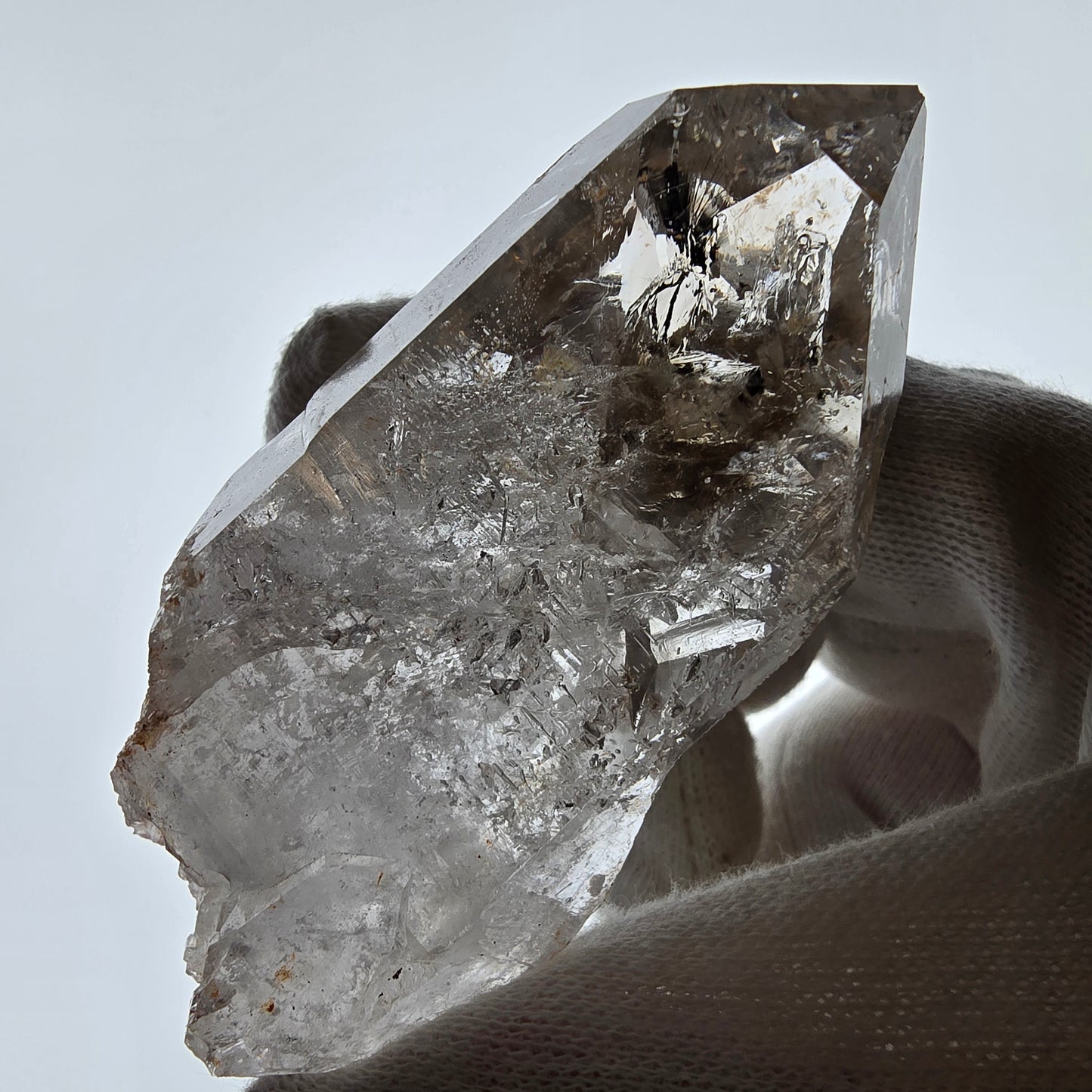 Enhydro Skeleton Smoky Quartz Scepter, UV Calcite Valentine Pocket Namibia 82*41*29mm