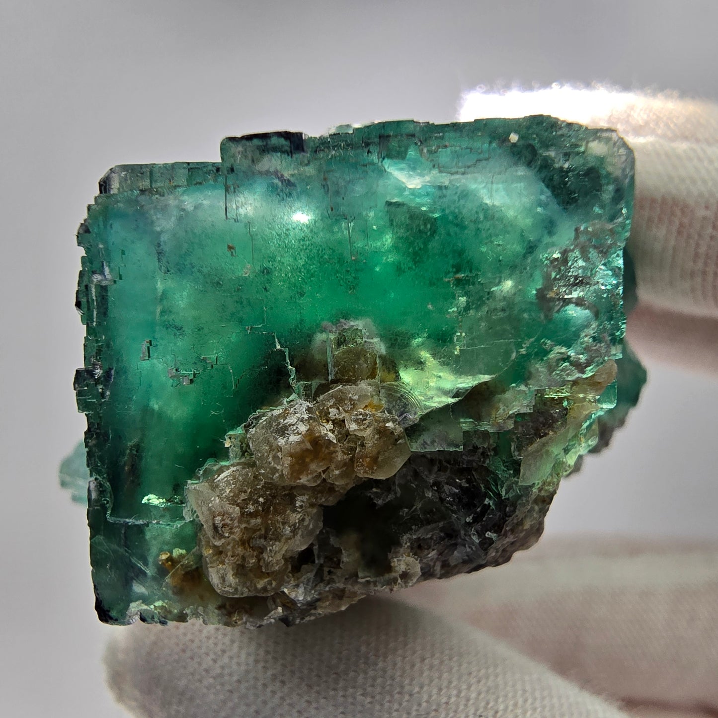 Seltene Phantom Fluorit Würfel Stufe grün lila zonar Okorusu, Namibia 52*51*30mm