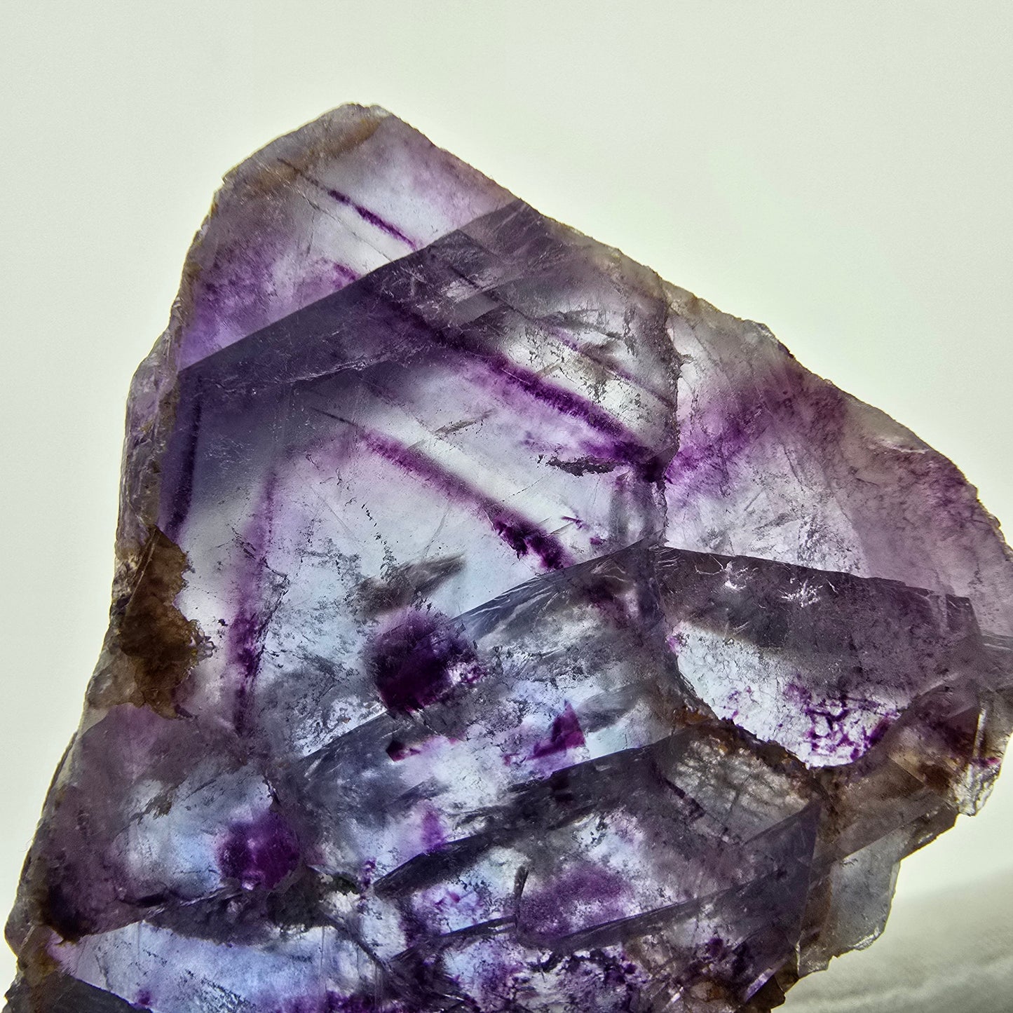Seltene Phantom Fluorit Scheibe lila Okorusu, Namibia 54*36*8mm Sammlung