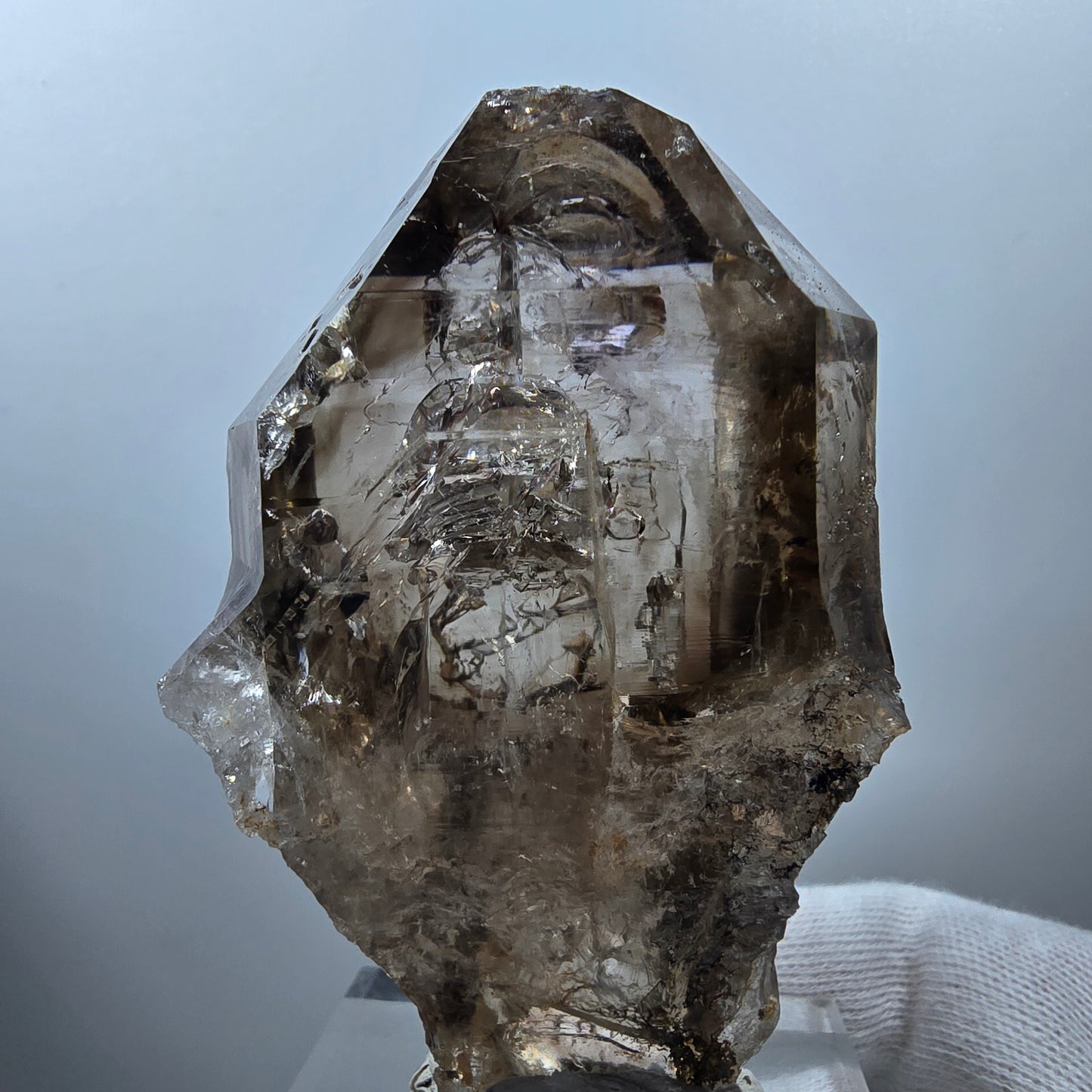 Enhydro Skeleton Smoky Quartz DT Scepter, 1x Bubble Valentine Pocket Gobobs. Namibia 79*49*30mm