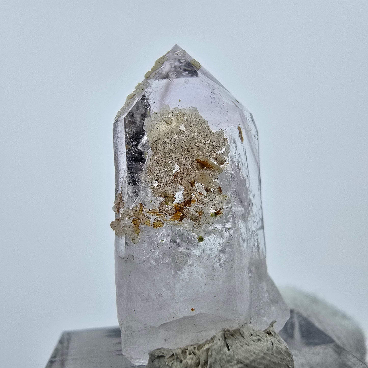 Lemurian Phantom Amethyst with Stilbite Streep Mine, Goboboseb, Namibia 29*15*9mm