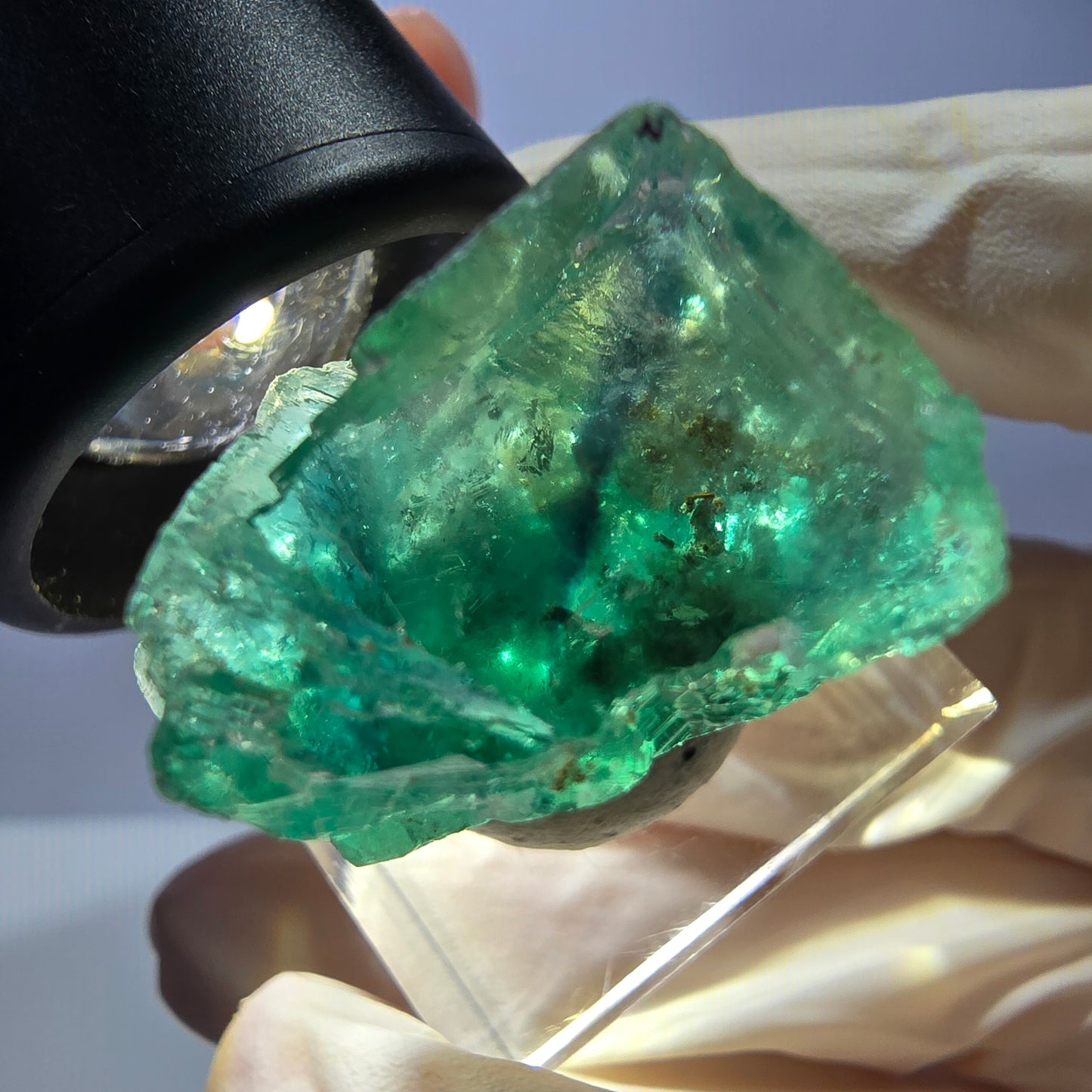 Seltene Phantom Fluorit Würfel Stufe, grün Okorusu, Namibia 31*27*17mm