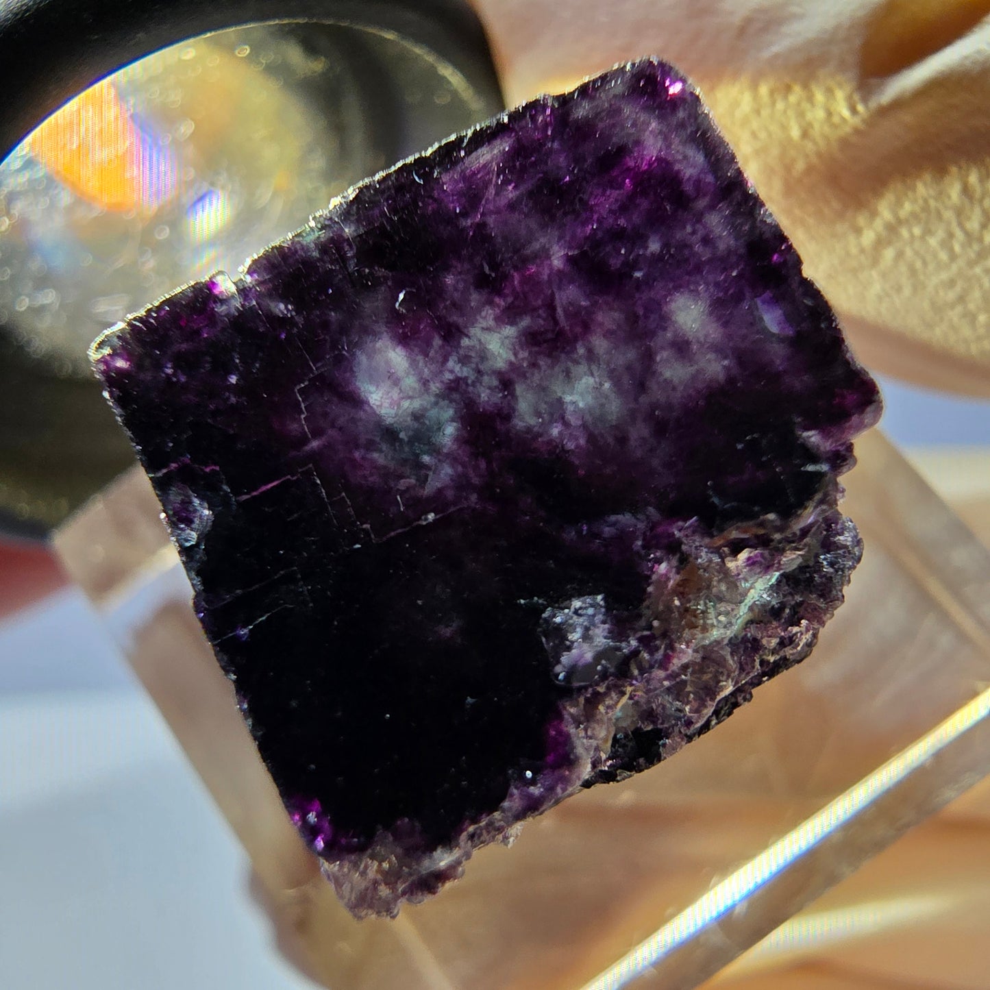 Phantom Fluorit Würfel parkettiert, grün lila Okorusu, Namibia 18*15*15mm