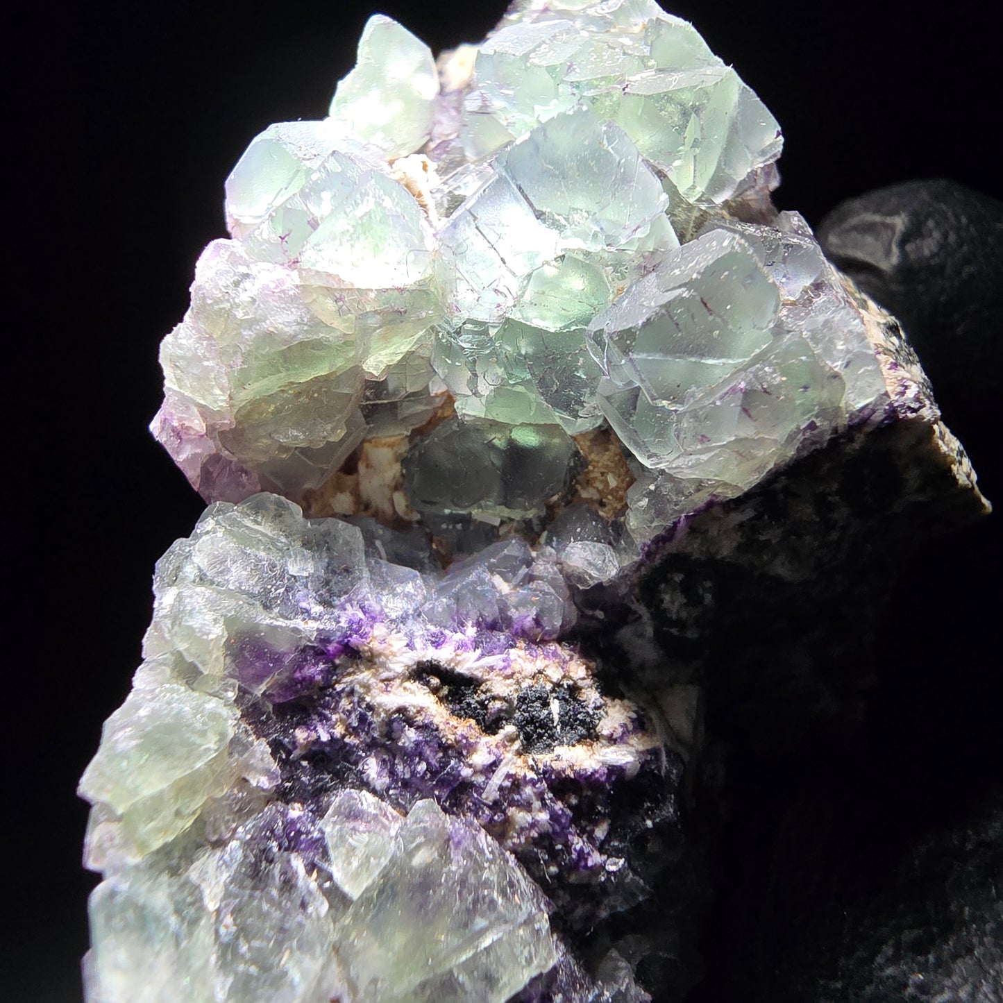 Zonare Fluorit Muskovit Schörl Orthoklas Stufe Erongo Namibia 56*42*29mm