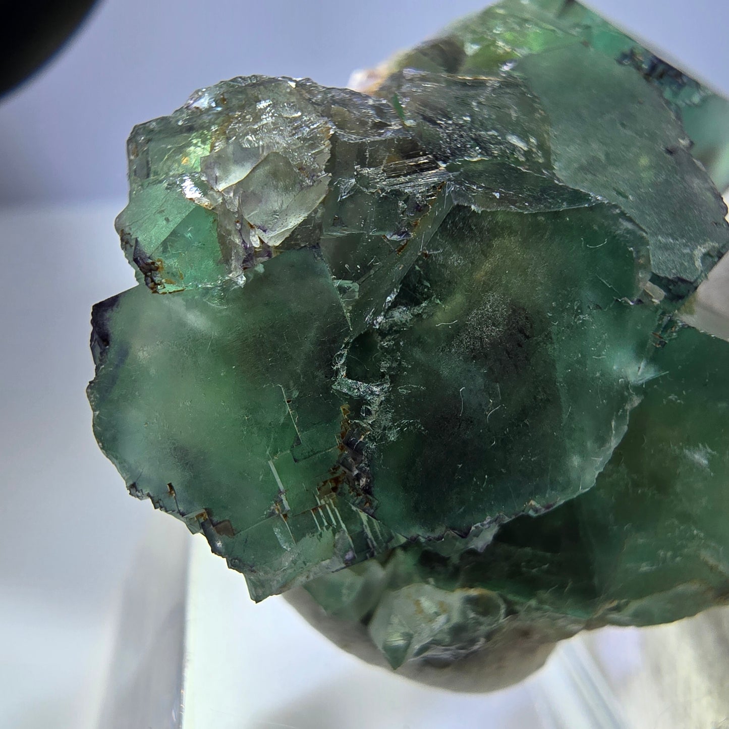 Seltene Phantom Fluorit Würfel Stufe zonal grün lila Okorusu, Namibia 47*43*26mm