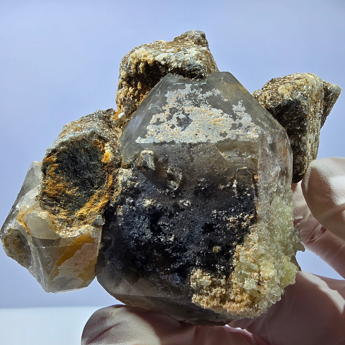 Rauchquarz, Hyalit Schörl Turmalin Orthoklas Muskovit Erongo, Namibia 74*68*36mm