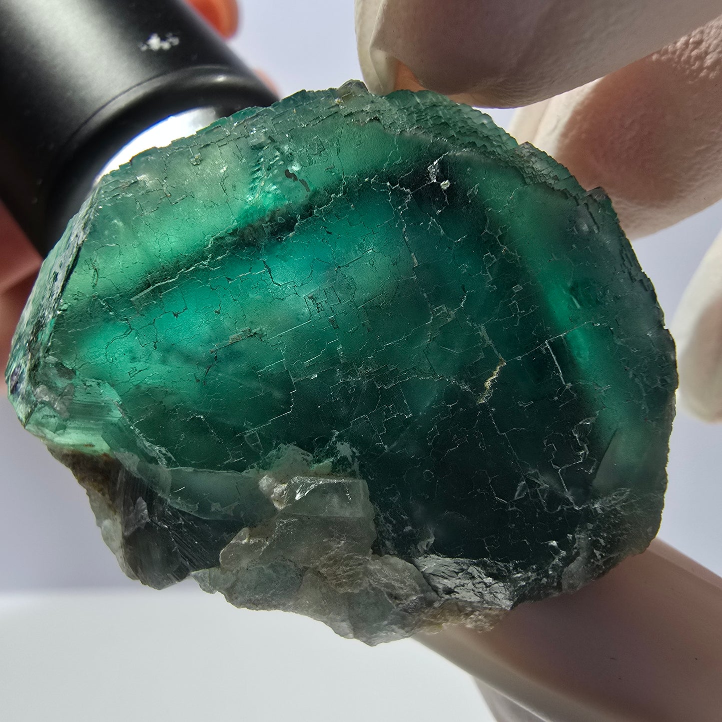 Spécimen de cube de fluorite fantôme, parquet vert Okorusu, Namibie 44*37*35 mm