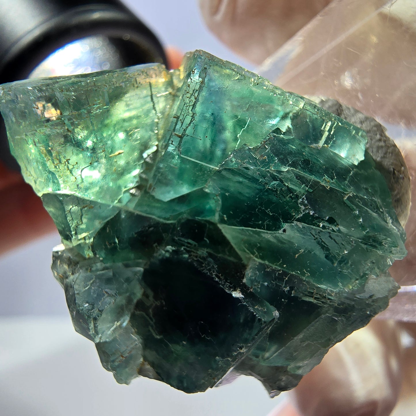 Seltene Phantom Fluorit Würfel Stufe, grün Okorusu, Namibia 33*27*20mm