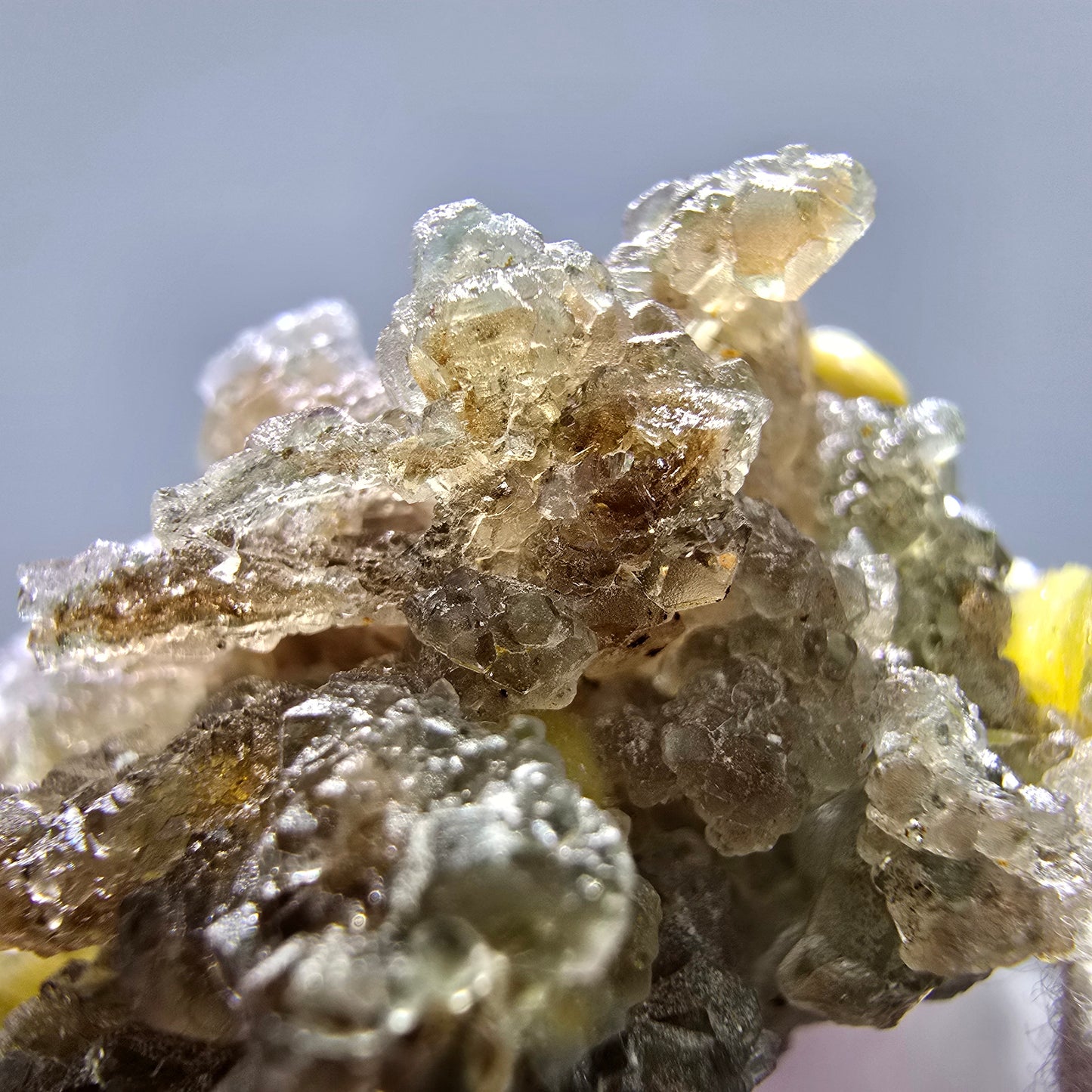 Phantom Fluorit Würfel grün braun, Muskovit Stufe Erongo, Namibia 50*40*24mm