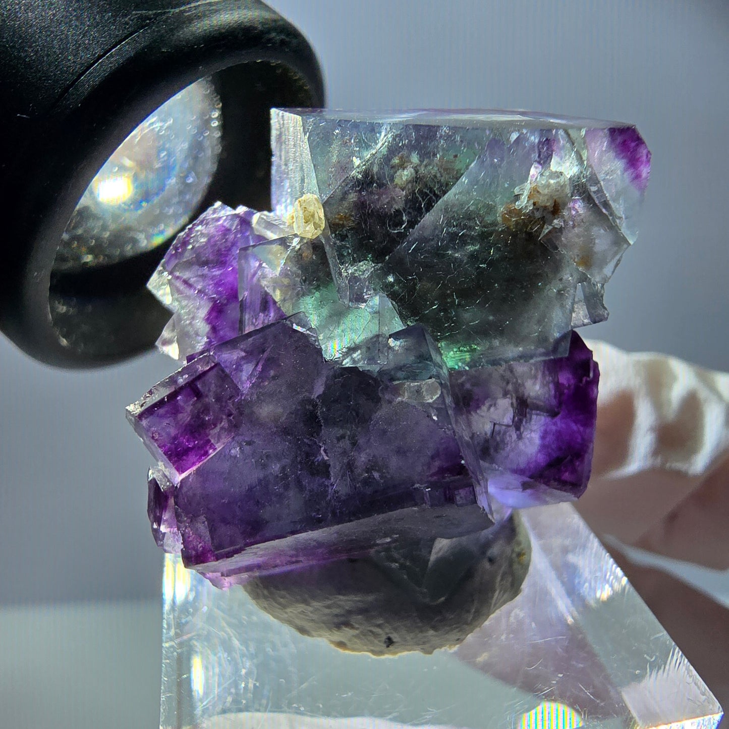Rare Fluorite Cube Specimen, green purple Okorusu, Namibia 35*27*20mm
