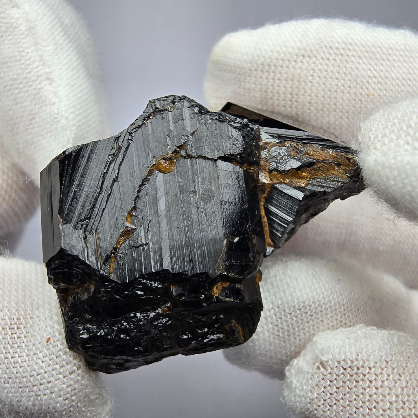 Symmetrische Schörl Turmalin mit Hyalit Stufe Erongo Namibia 36*24*21mm Sammlung