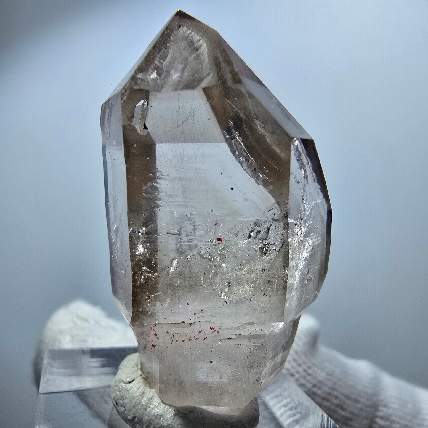 Enhydro Phantom Smoky Quartz Scepter, 1x Bubble Goboboseb, Namibia 40*22*16mm