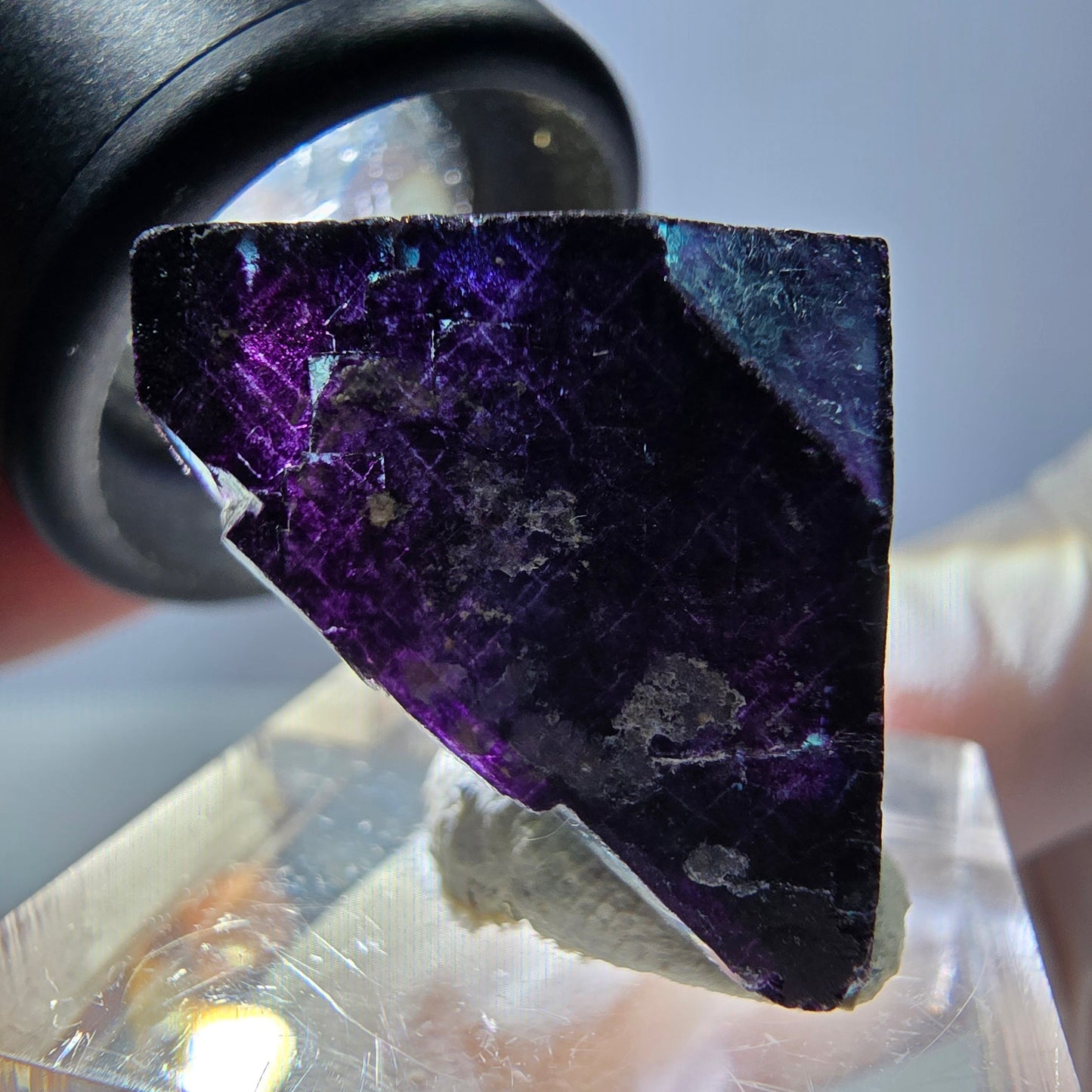 Phantom Fluorit Würfel Stufe grün lila zonal 11:11 Angel Pocket, Namibia 20*19*19mm