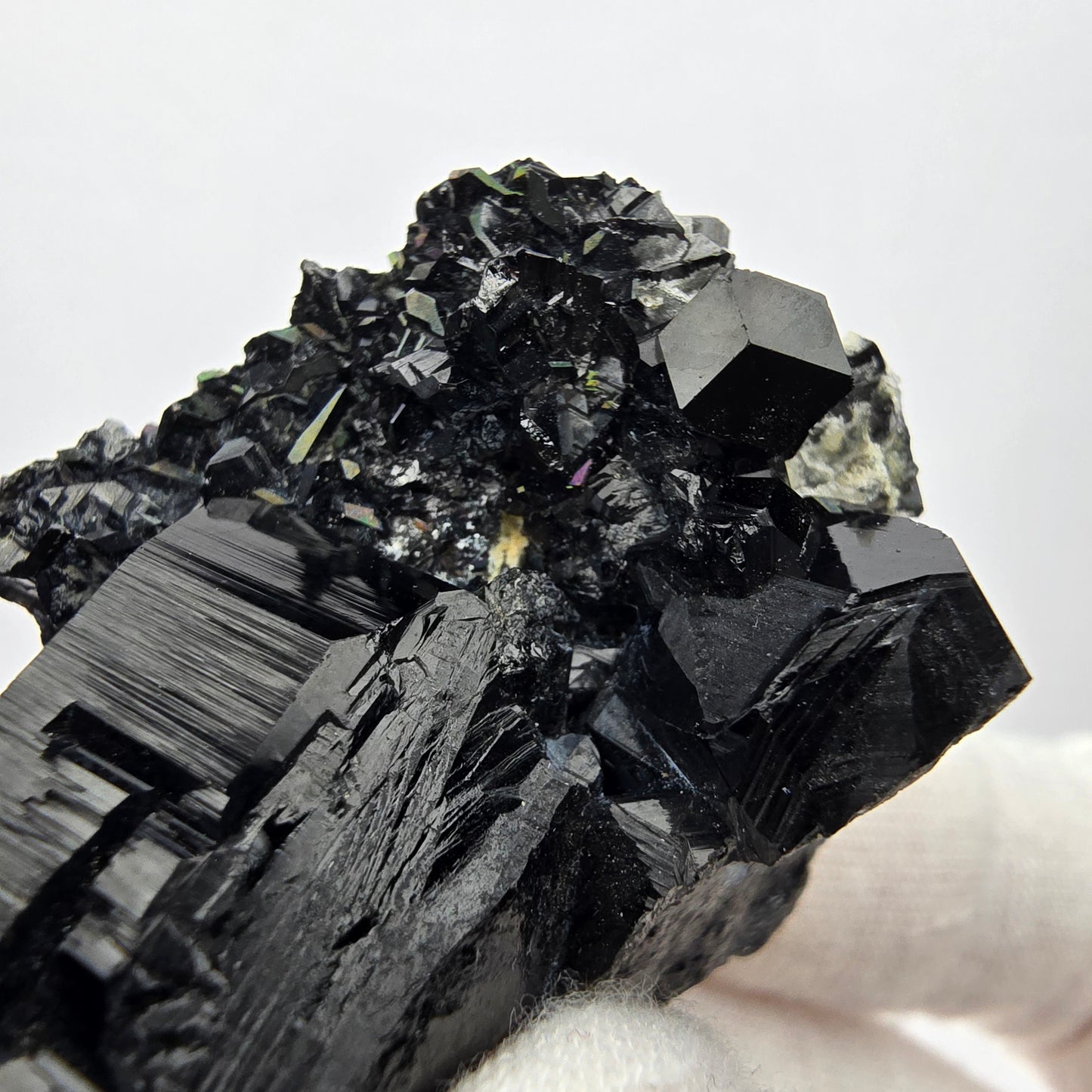 Seltene Schörl Turmalin, Hyalit Stufe Erongo, Namibia 50*36*25mm Sammlung