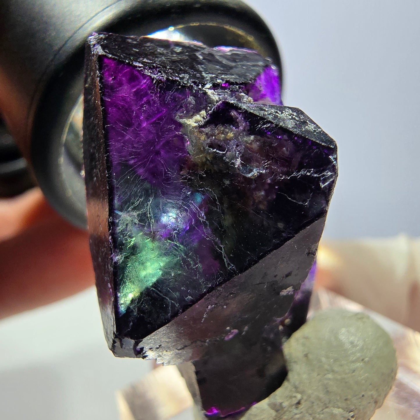 Phantom Fluorit Würfel Stufe grün lila zonal 11:11 Angel Pocket, Namibia 31*22*19mm