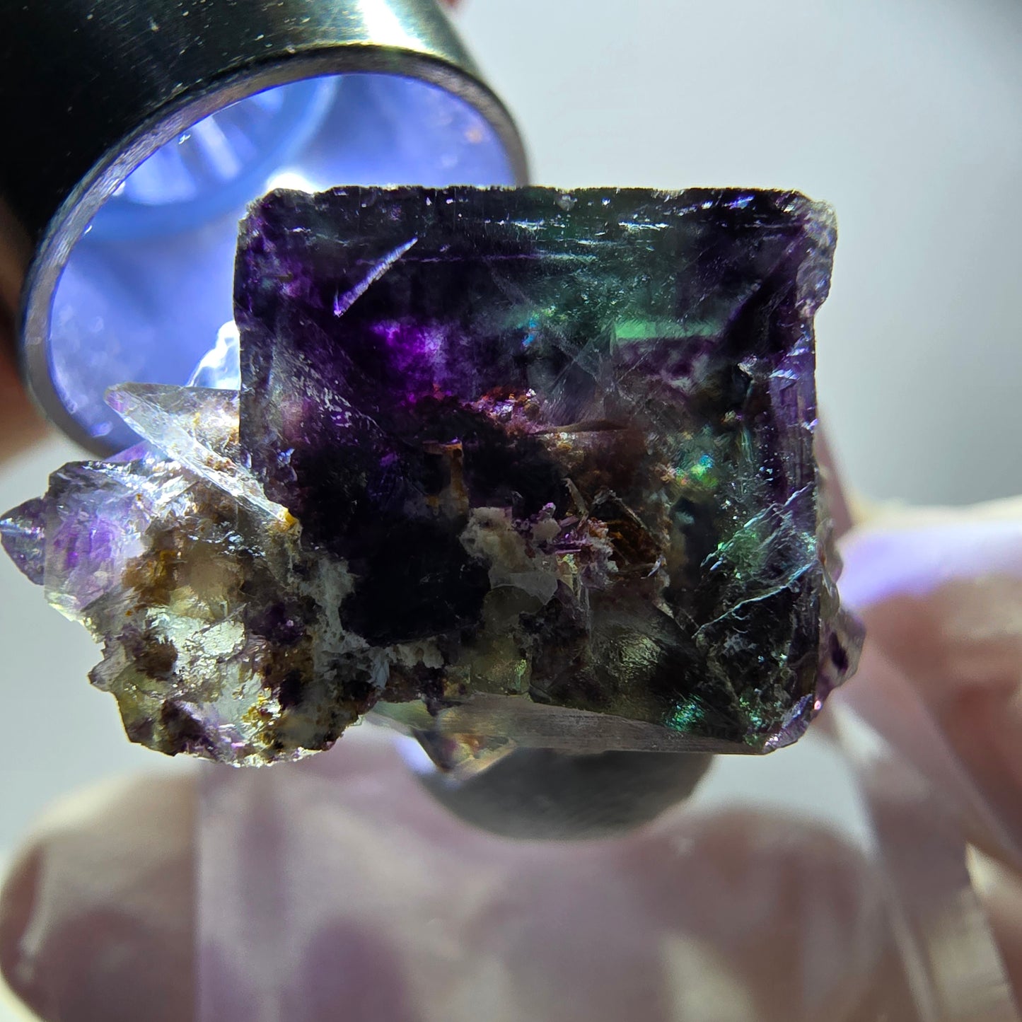 Rare Fluorite Cube Specimen, green purple Okorusu, Namibia 22*21*14mm
