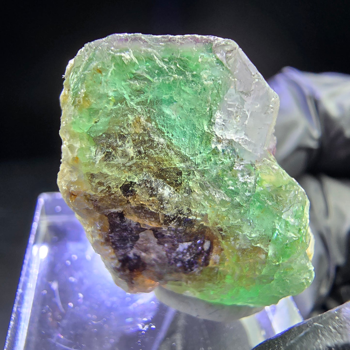 Seltene Phantom Fluorit Würfel, Muskovit Stufe 31*23*17mm aus Erongo, Namibia