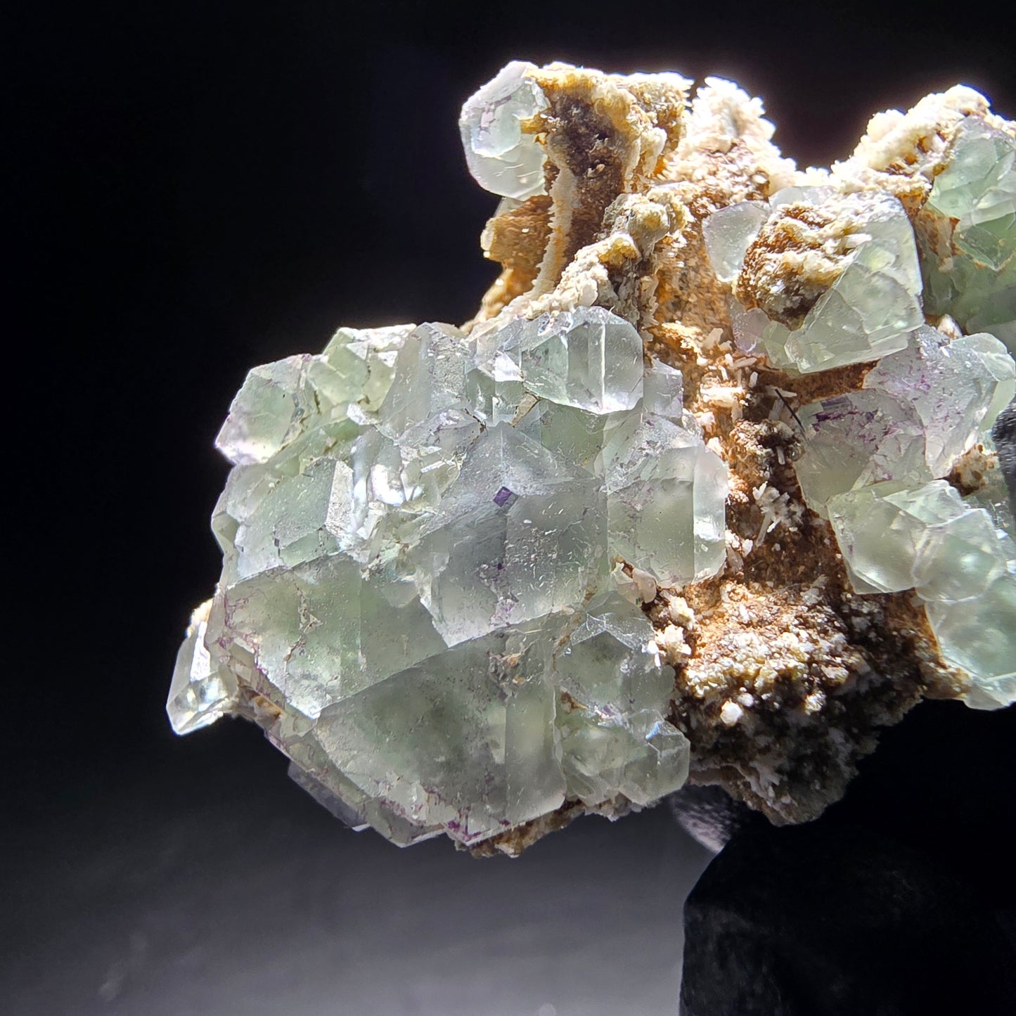 Zonare Fluorit, Muskovit, Hyalit, Orthoklas Stufe Erongo Namibia 58*31*21mm