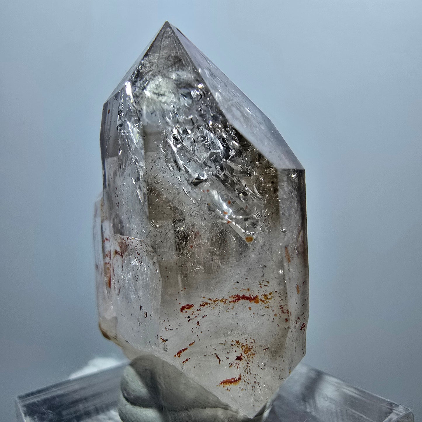 Enhydro Phantom Smoky Quartz Scepter, 2x Bubble Goboboseb, Namibia 35*26*12mm