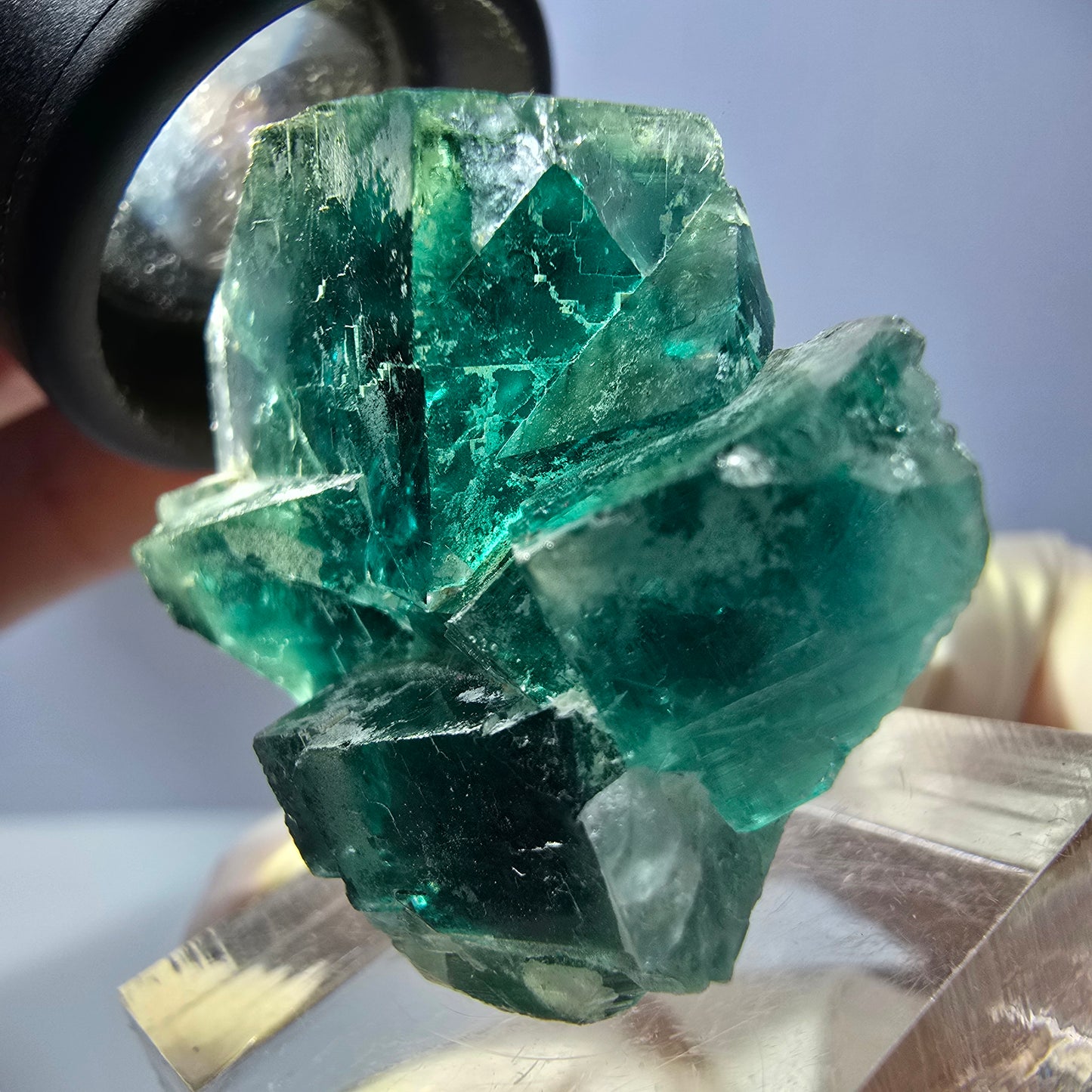Rare spécimen de cube de fluorite fantôme, vert Okorusu, Namibie 32 x 29 x 17 mm