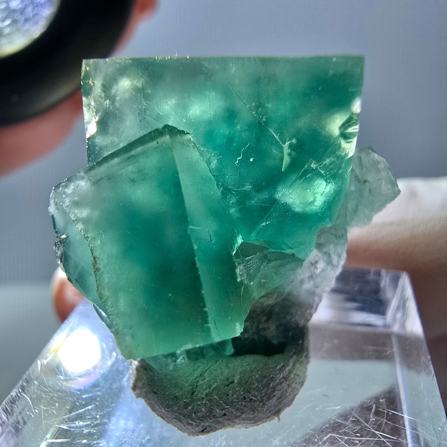 Phantom Fluorit Würfel Stufe, grün parkettiert Okorusu, Namibia 23*22*13mm