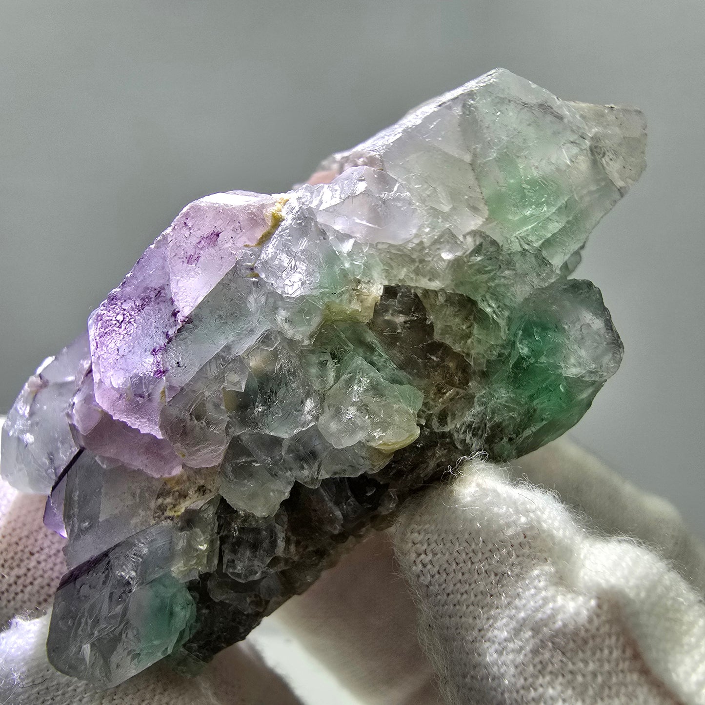Phantom Fluorit, Hyalit, Muskovit Stufe Erongo, Namibia 56*34*25mm Sammlung