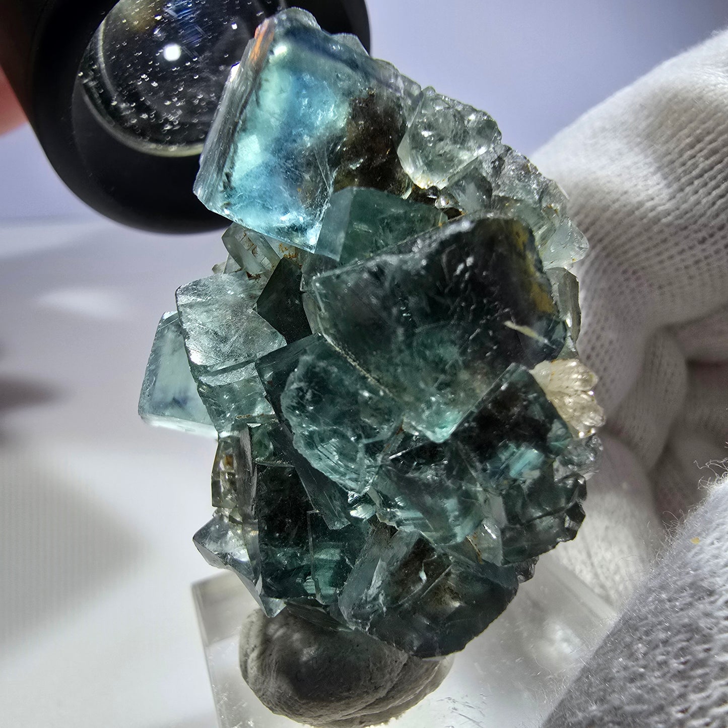 Seltene Phantom Fluorit Würfel Stufe, grün braun Okorusu, Namibia 44*28*25mm
