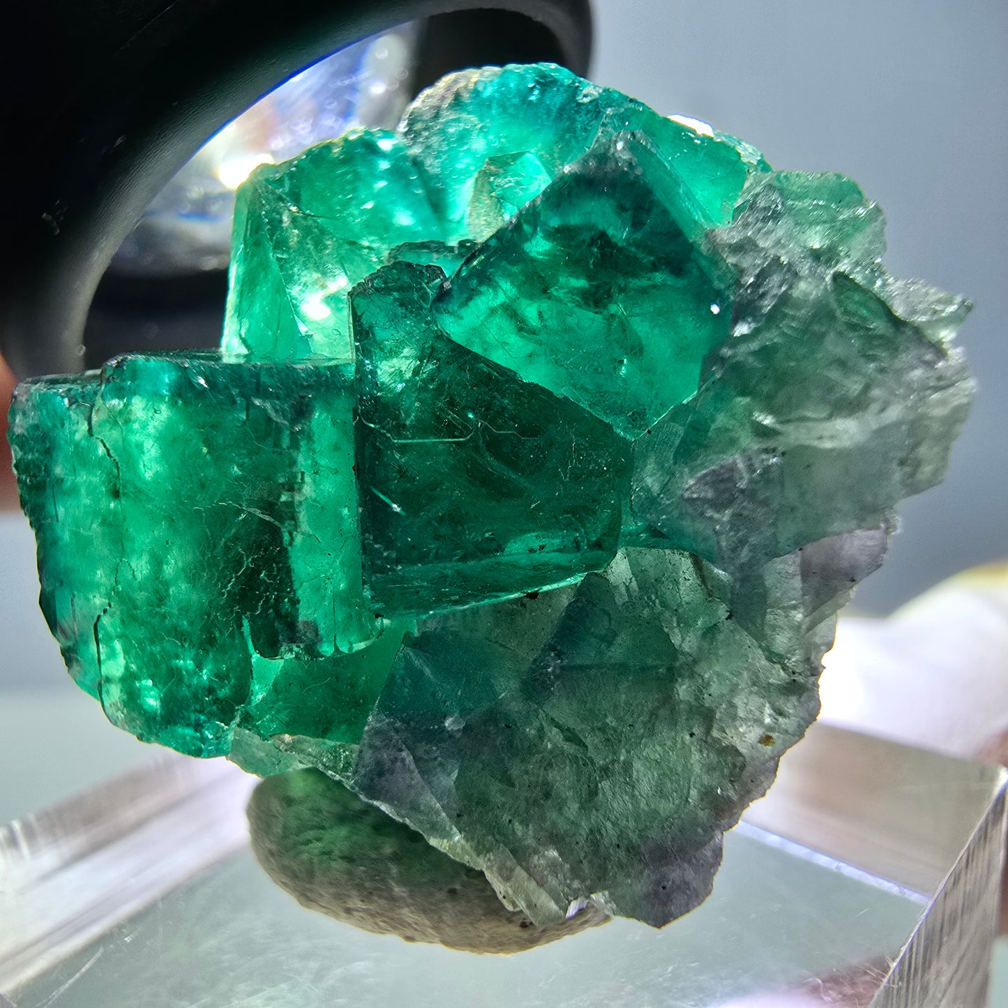 Phantom Fluorit Würfel Stufe, grün parkettiert Okorusu, Namibia 27*27*17mm