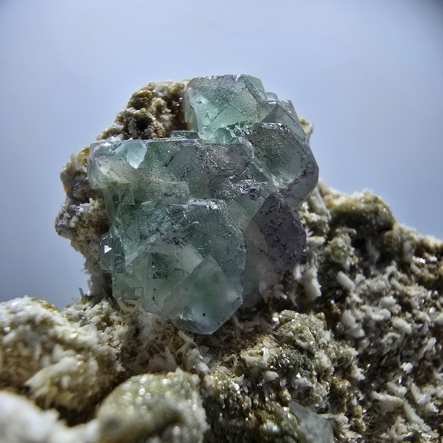 Phantom Fluorite, Muscovite, Hyalite, Schörl, Orthoclase Erongo, Namibia 70*59*31mm