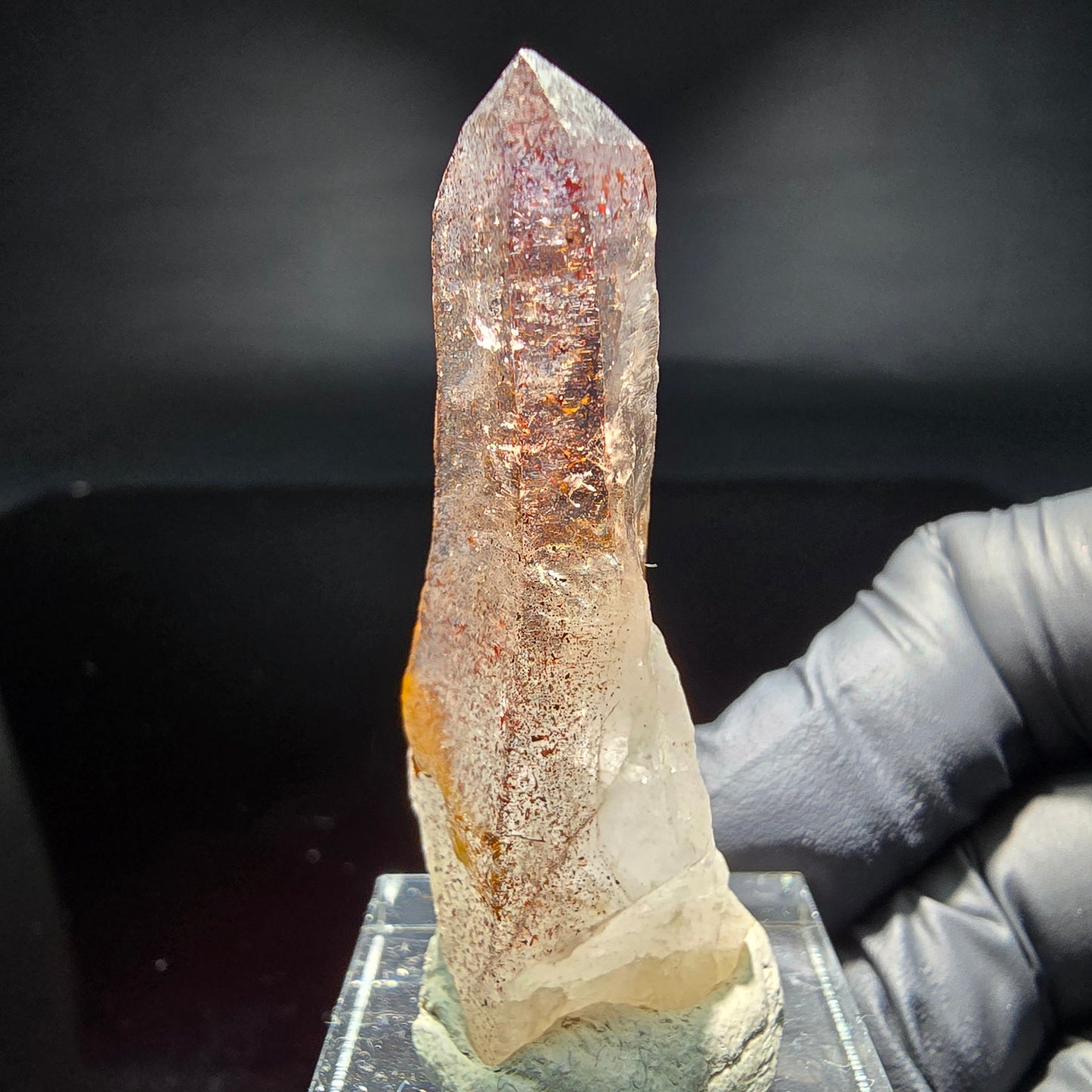 Klare Phantom Amethyst Rauchquarz mit rotem Eisen Brandberg, Namibia 47*19*13mm