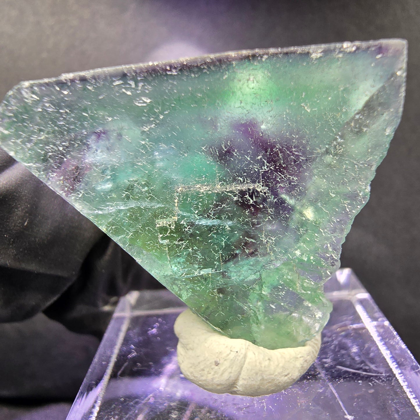 Seltener Phantom Fluorit Würfel grün lila 30*25*16mm Okorusu, Namibia Sammlung