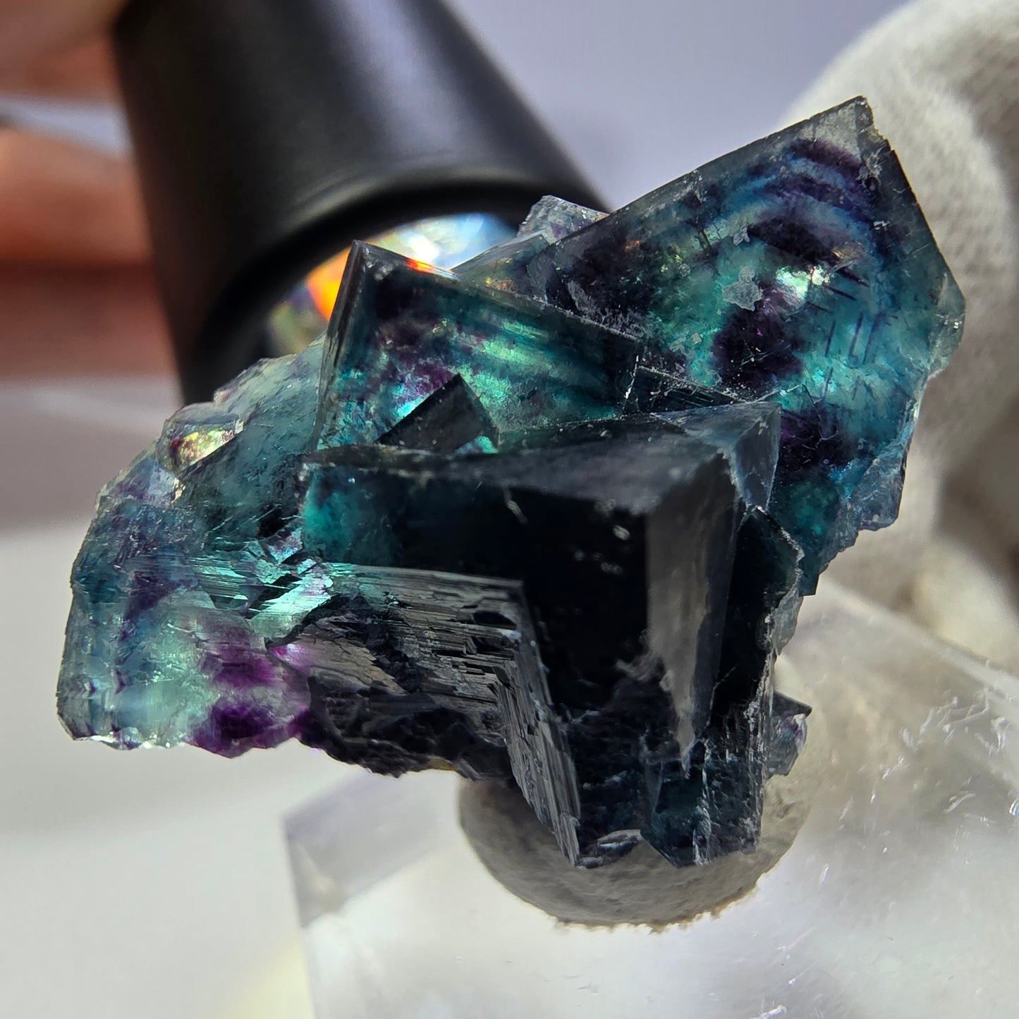 Phantom Fluorit Würfel Stufe, zonal - Neuer Fund! Okorusu, Namibia 30*24*16mm